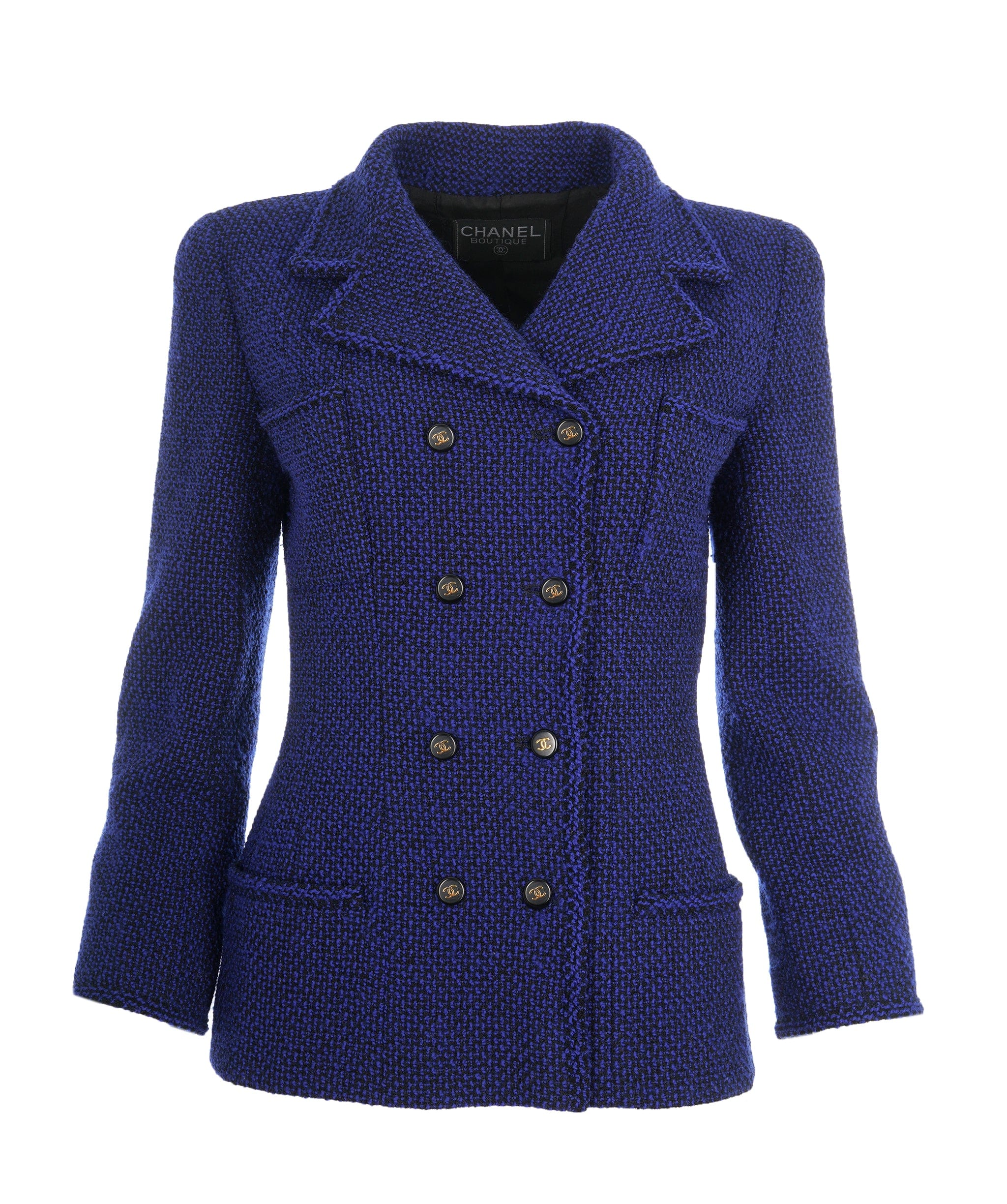 Chanel Chanel 4-Pocket Jacket Blue Electric Tweed SKC1390