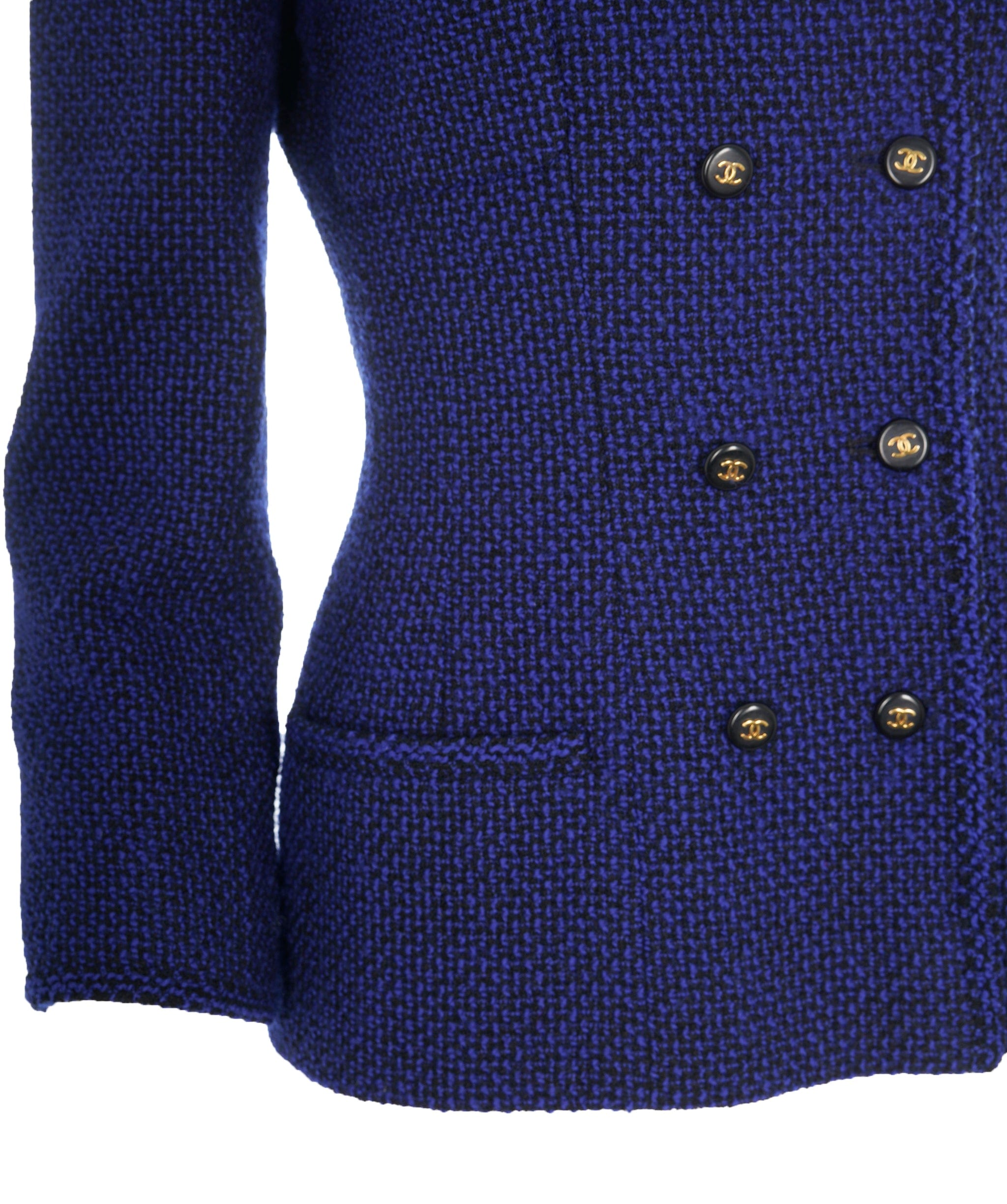 Chanel Chanel 4-Pocket Jacket Blue Electric Tweed SKC1390