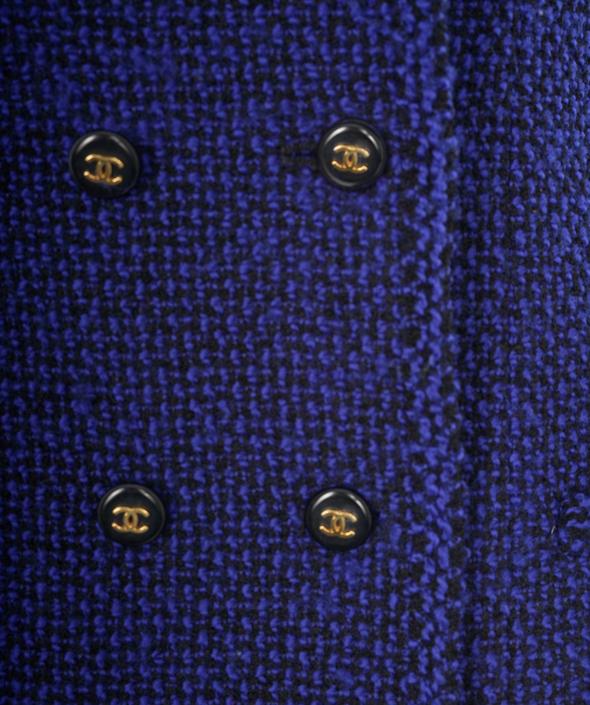 Chanel Chanel 4-Pocket Jacket Blue Electric Tweed SKC1390