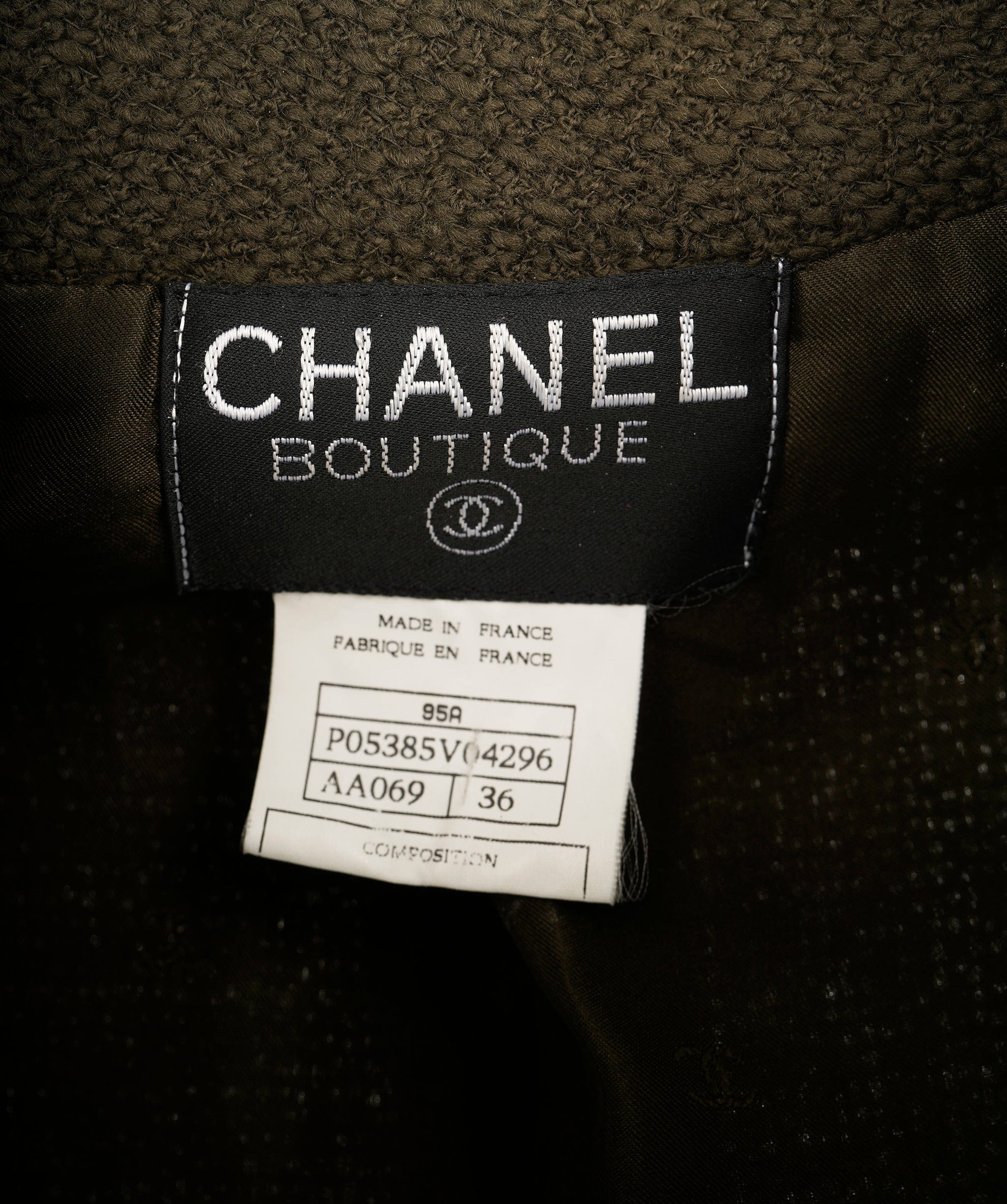 Chanel Chanel 95A CC Button Jacket Green ASL9020