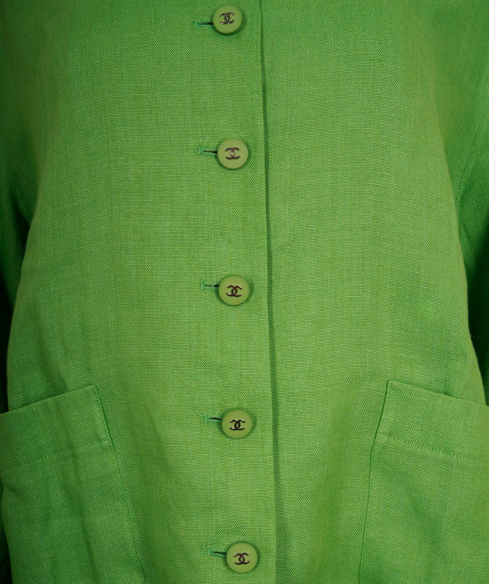 Chanel Chanel 95P Linen Jacket Green ASL8247