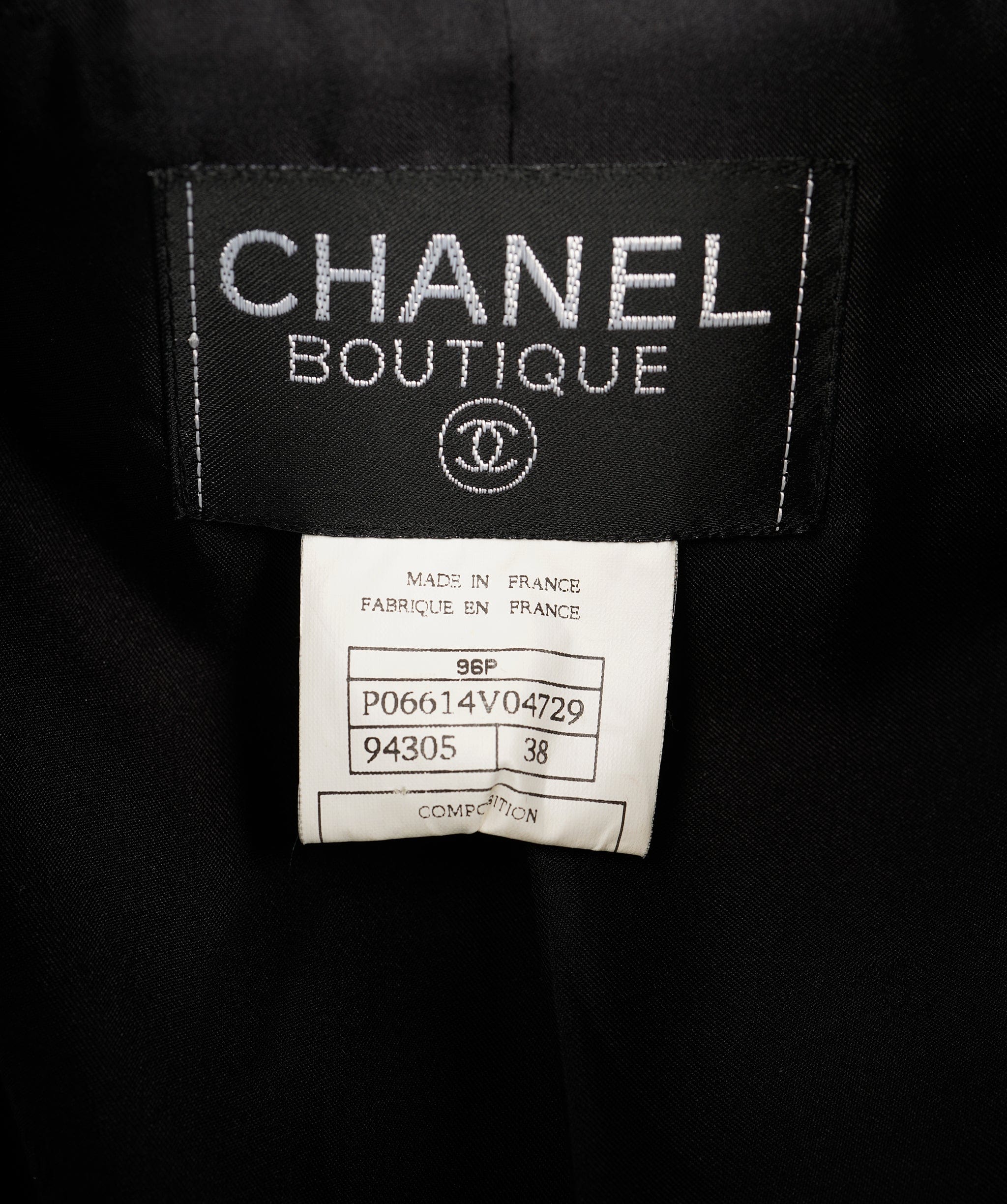 Chanel Chanel 96P CC Button Coat Black ASL9144