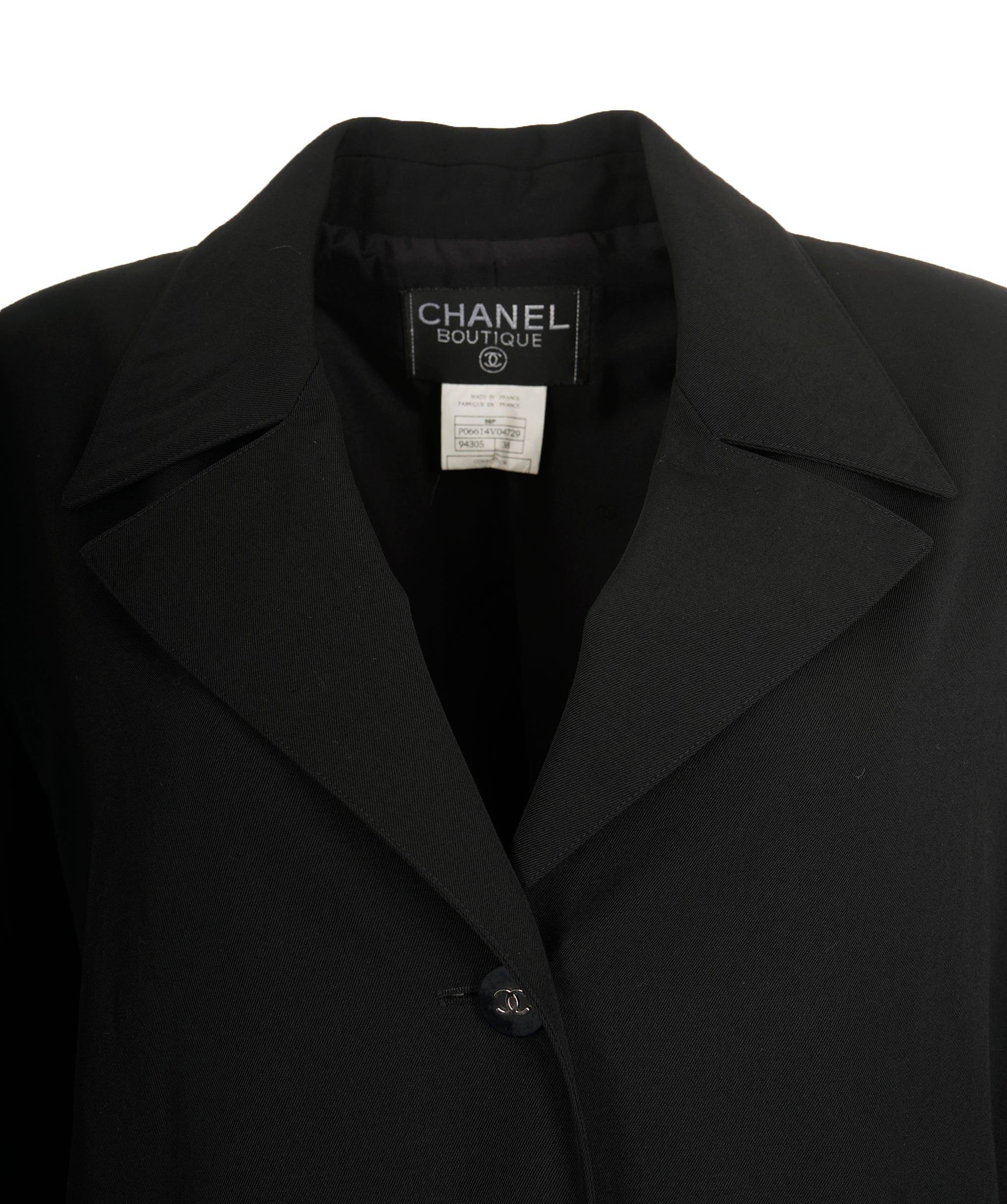 Chanel Chanel 96P CC Button Coat Black ASL9144