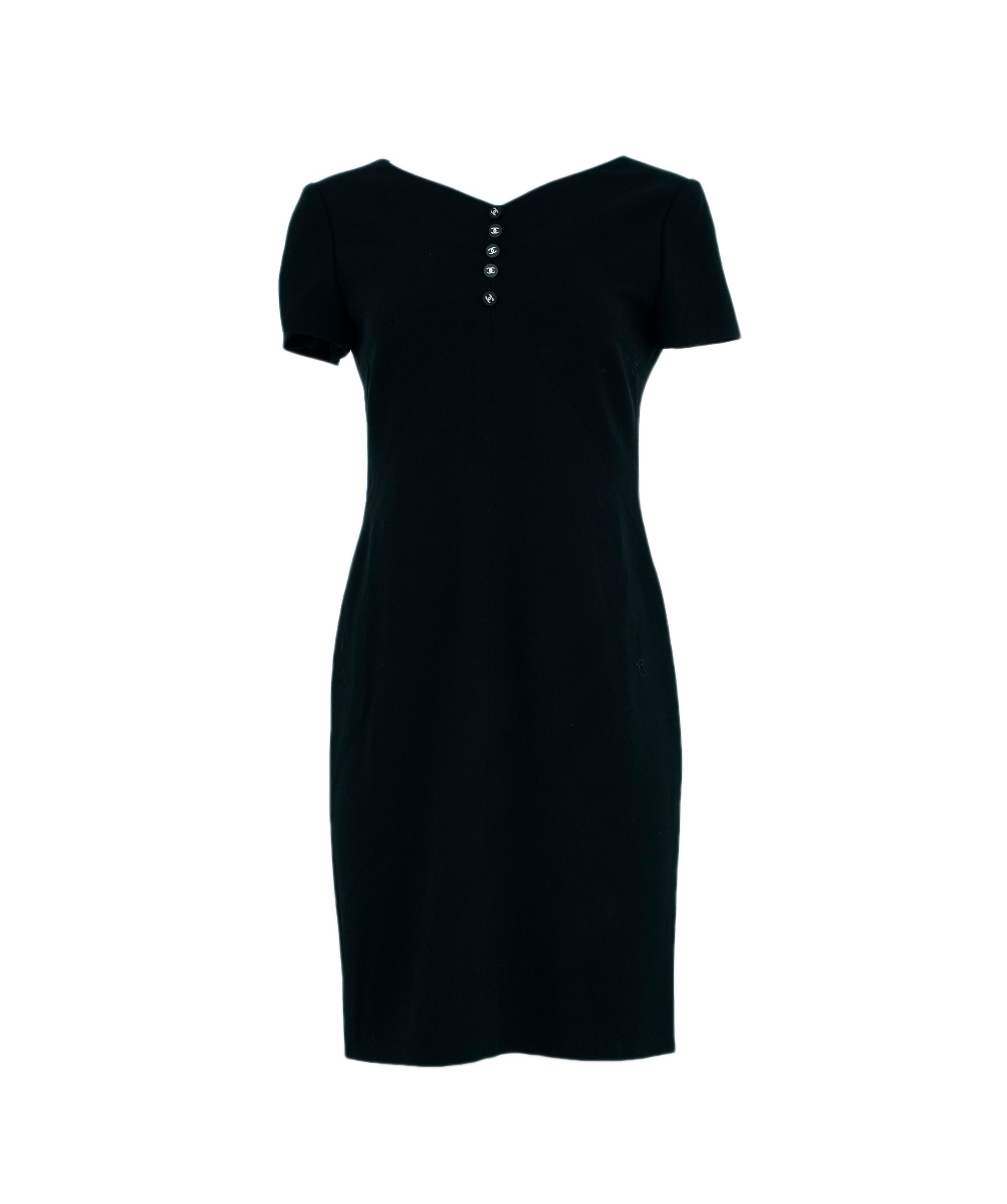 Chanel Chanel 96P CC Button Dress Black ASL6557