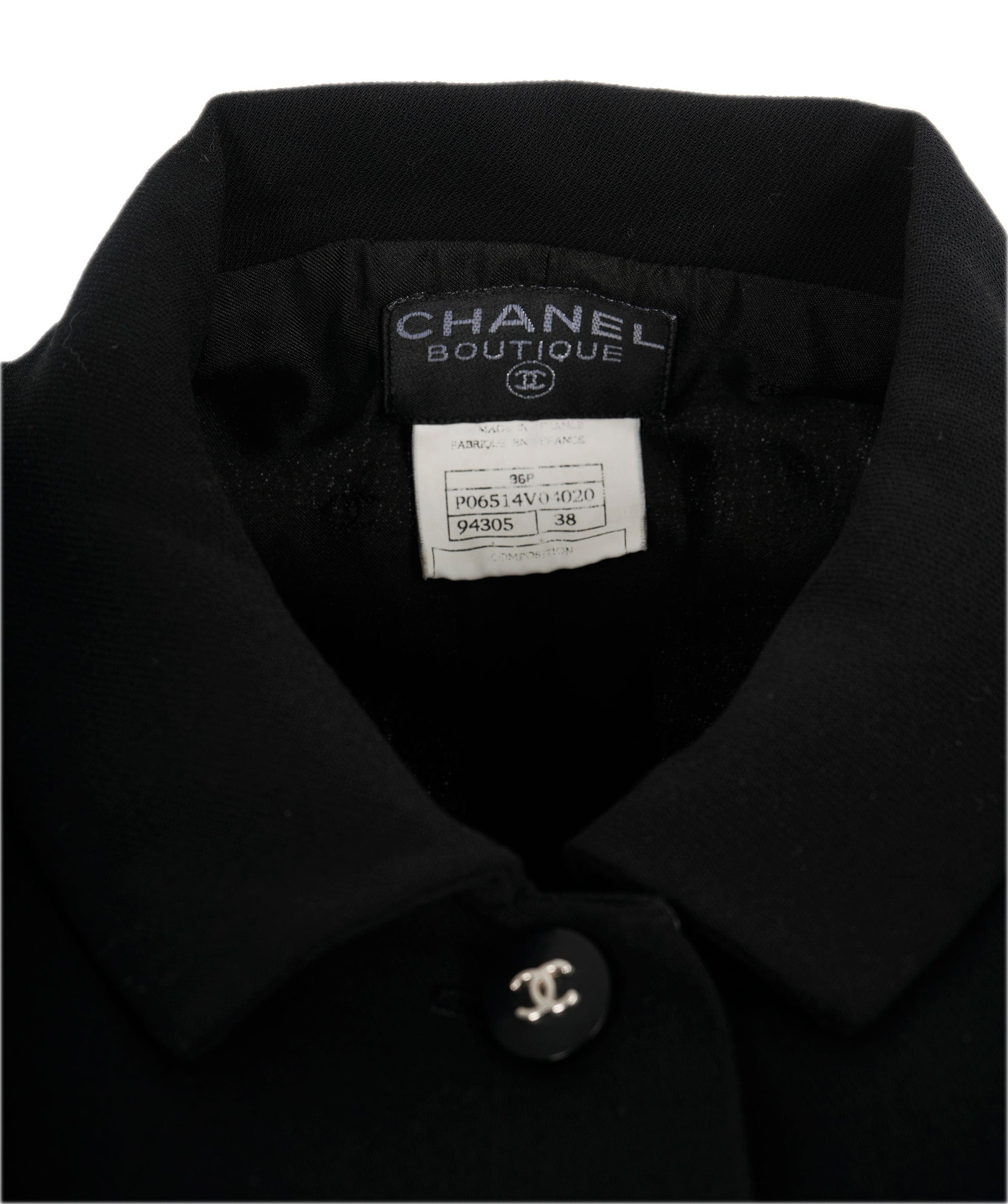 Chanel Chanel 96P Dress #38 Black Silver CC ASL9812