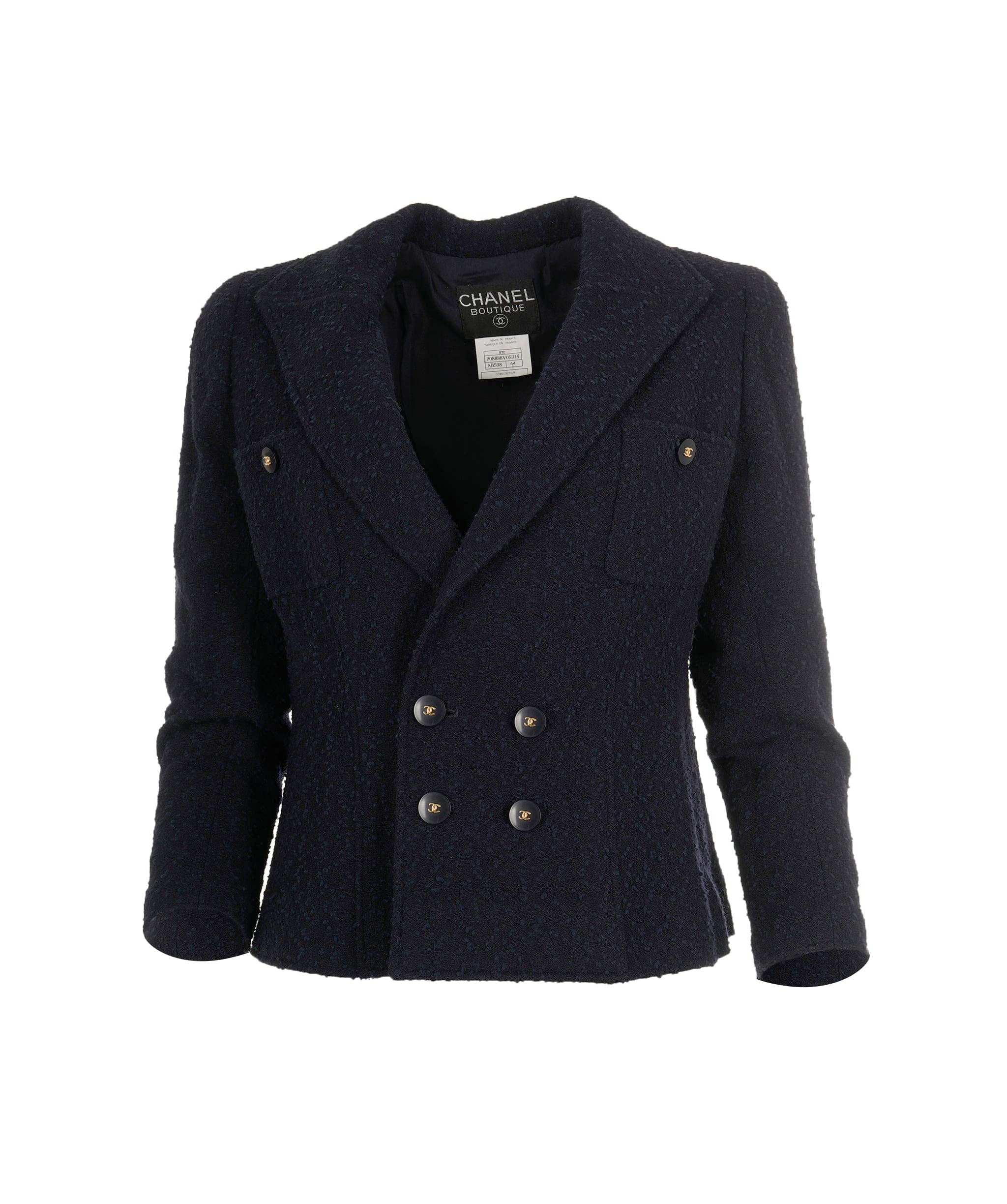 Chanel Chanel 97C Tweed Jacket Navy #44 ASL9237