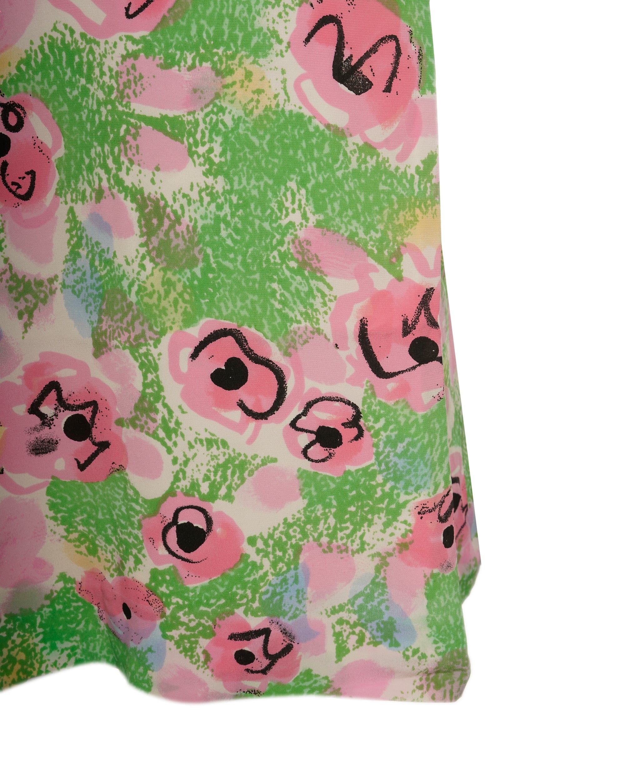 Chanel Chanel 97P Silk Dress Floral Green ASL8259