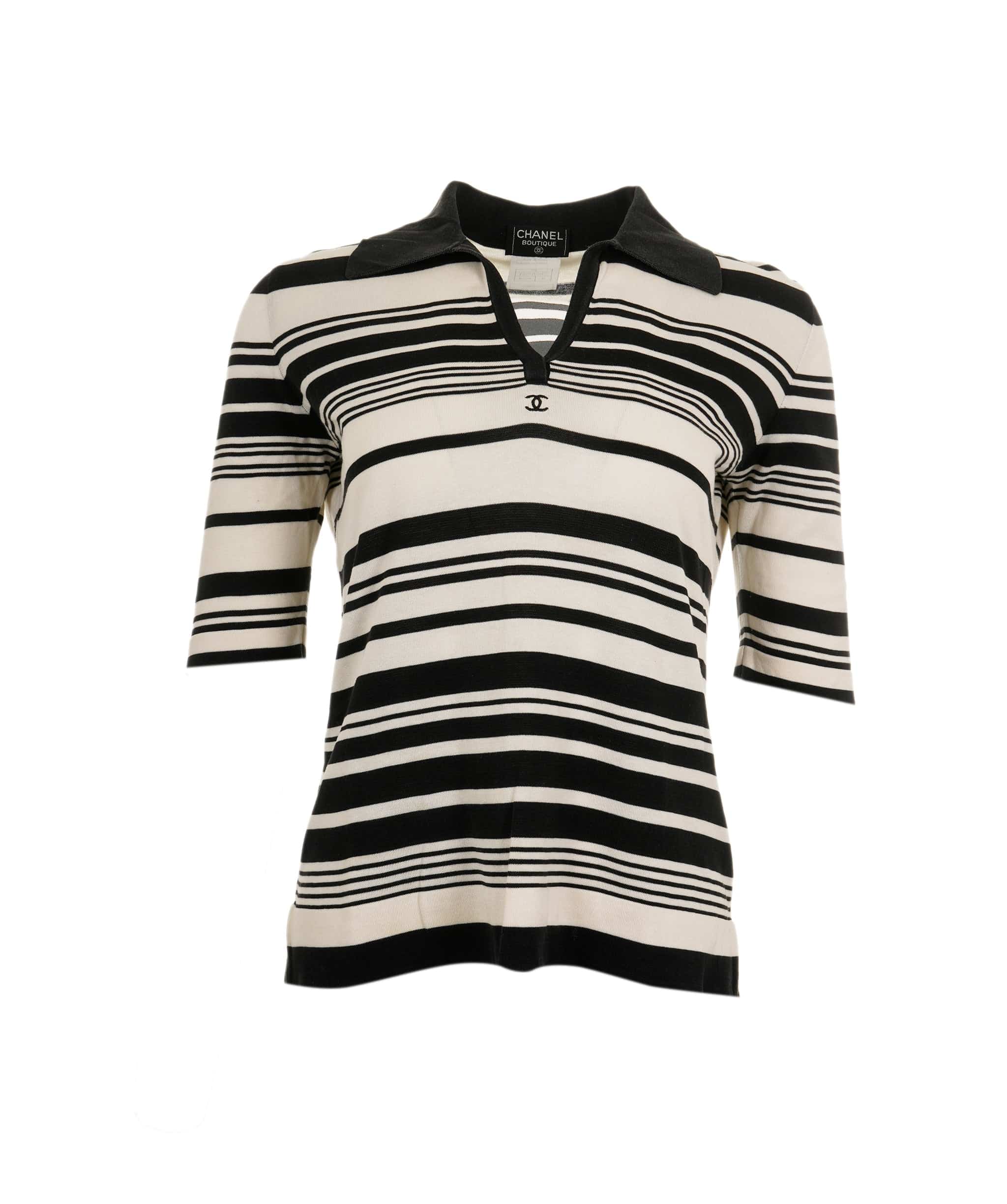 Chanel Chanel 98P Stripe Knit Polo ASL8869