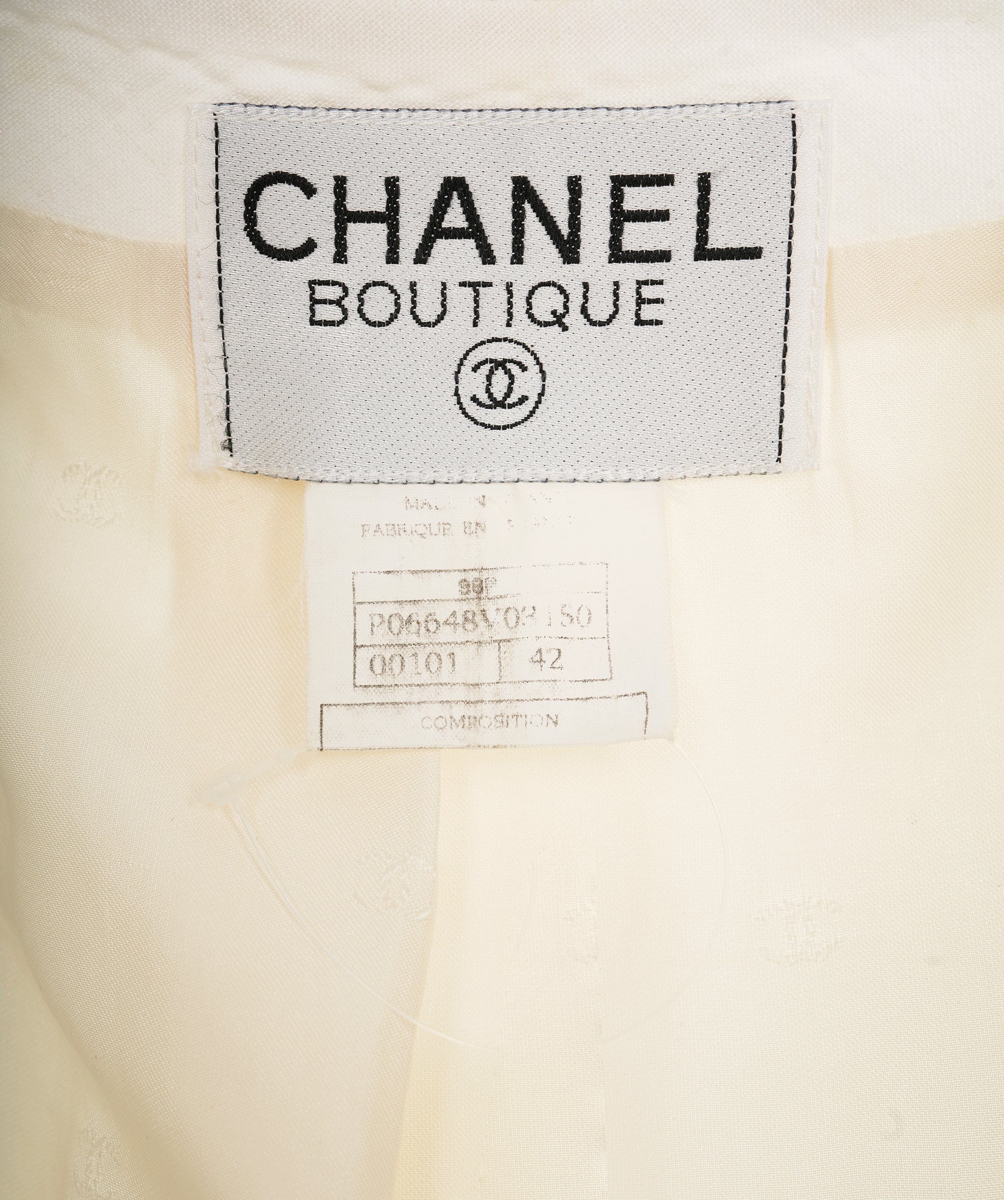 Chanel Chanel 99P Linen Collarless Jacket White ASL9233