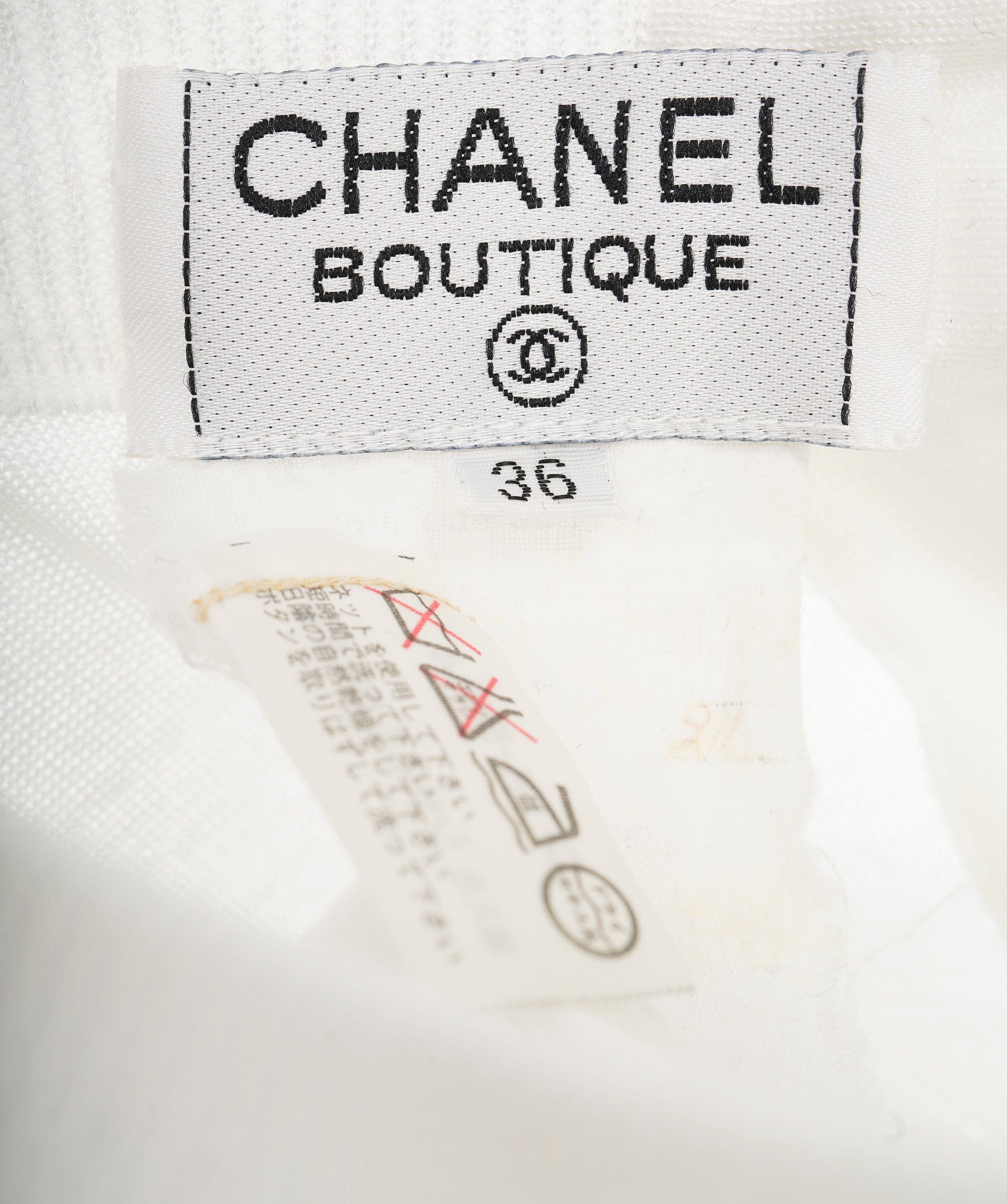 Chanel Chanel Back Gold Button Top White #36 ASL9810