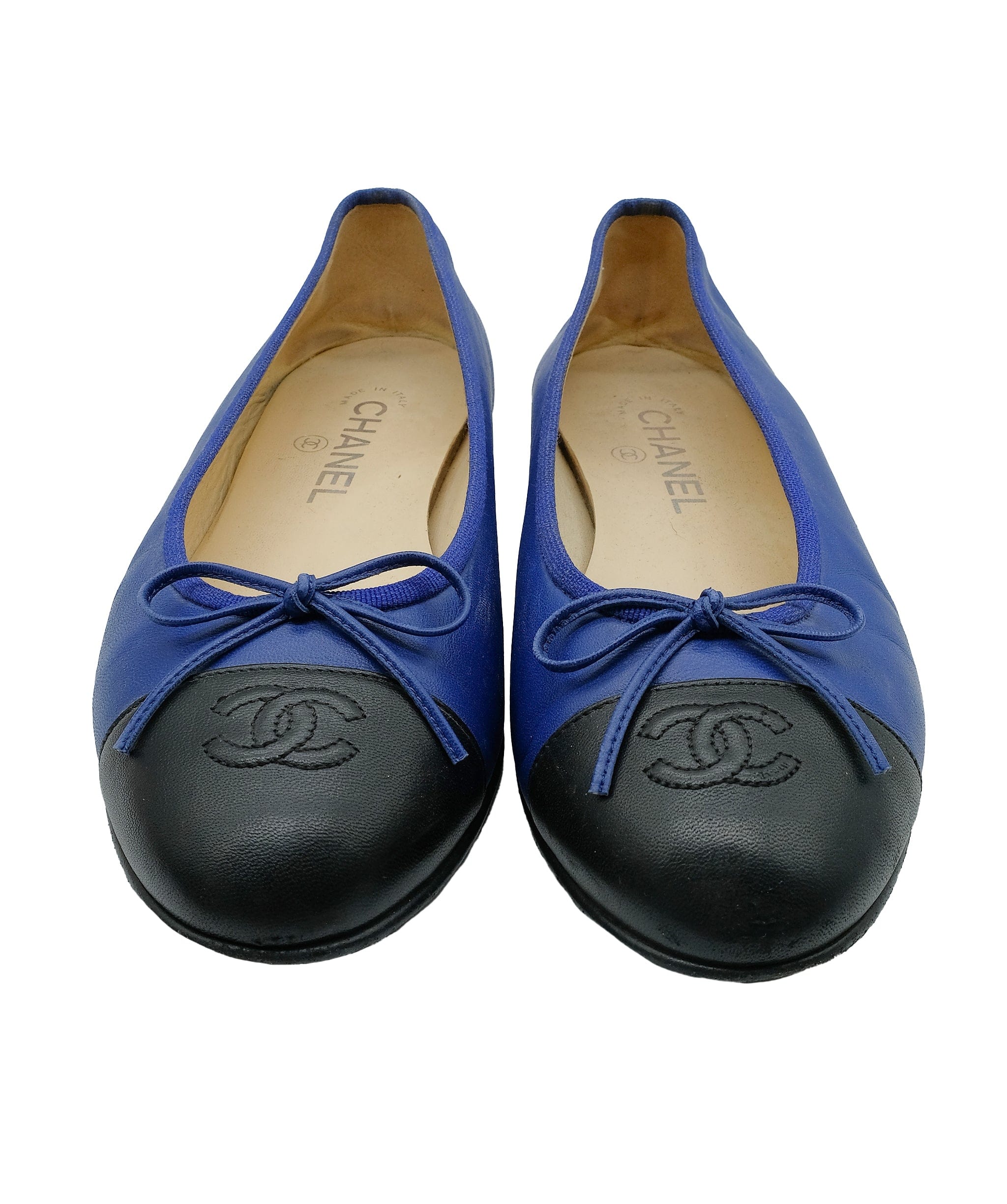 Chanel Chanel Ballerina Black/Blue Leather size 40C RJC2893