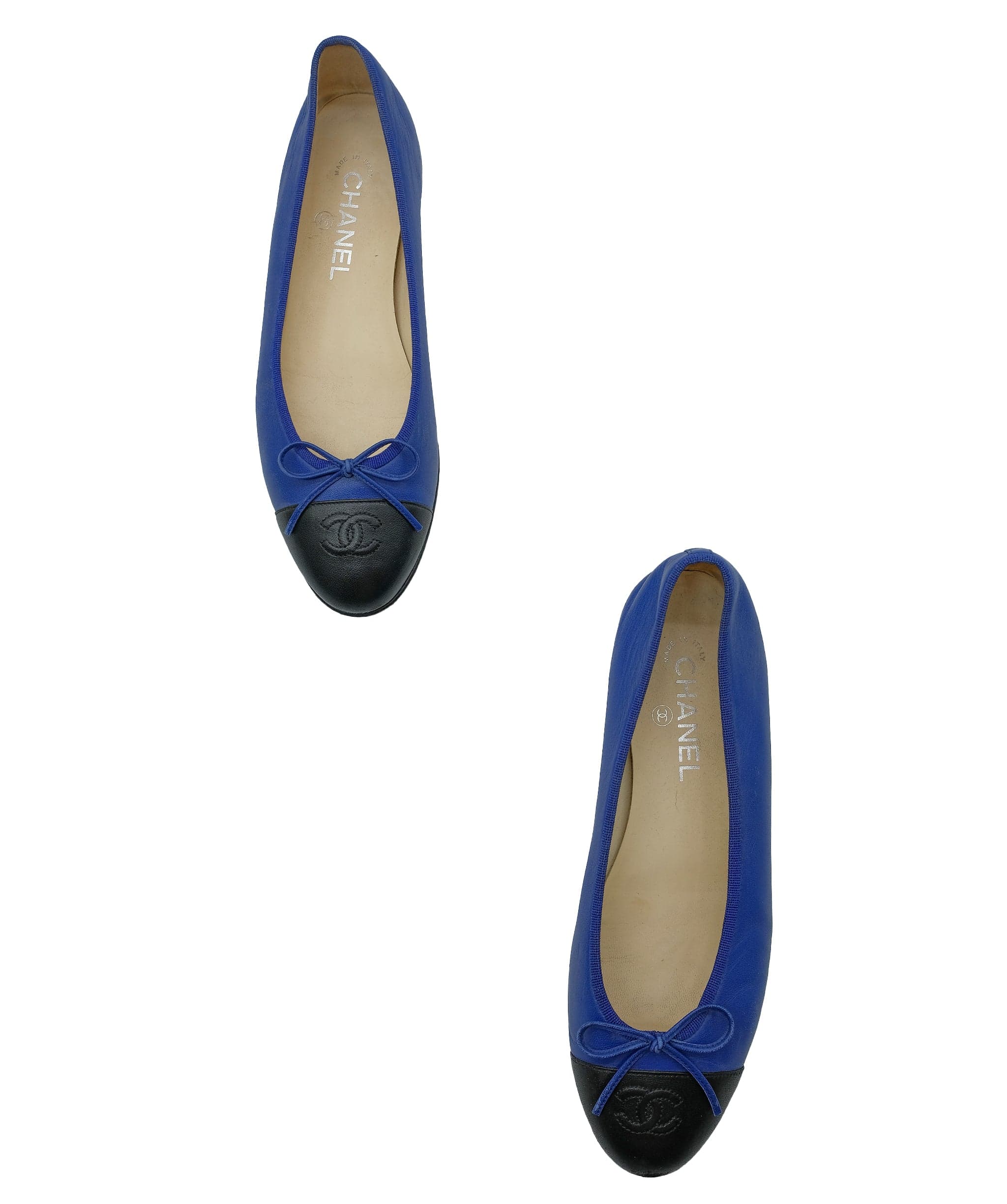 Chanel Chanel Ballerina Black/Blue Leather size 40C RJC2893