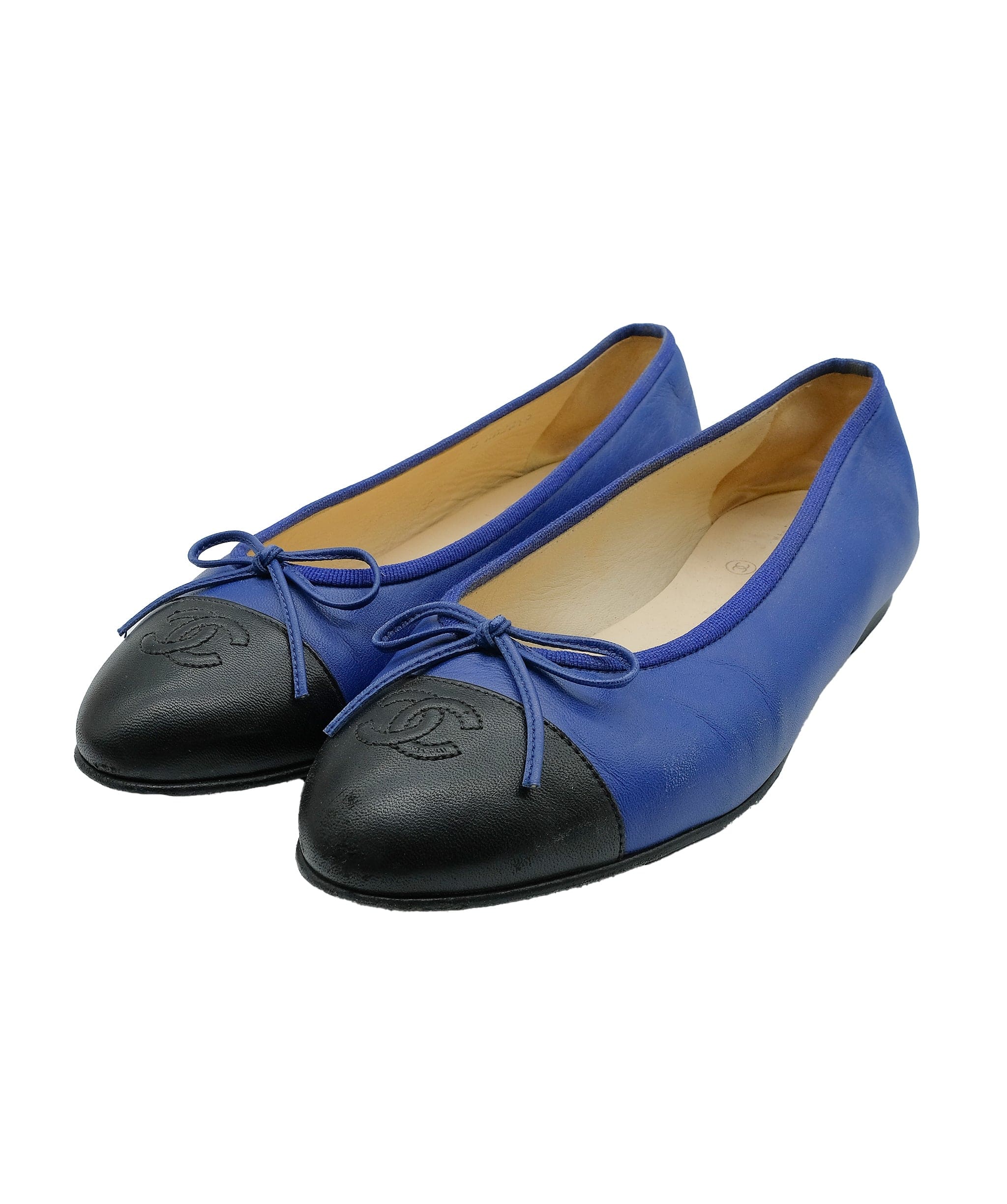 Chanel Chanel Ballerina Black/Blue Leather size 40C RJC2893