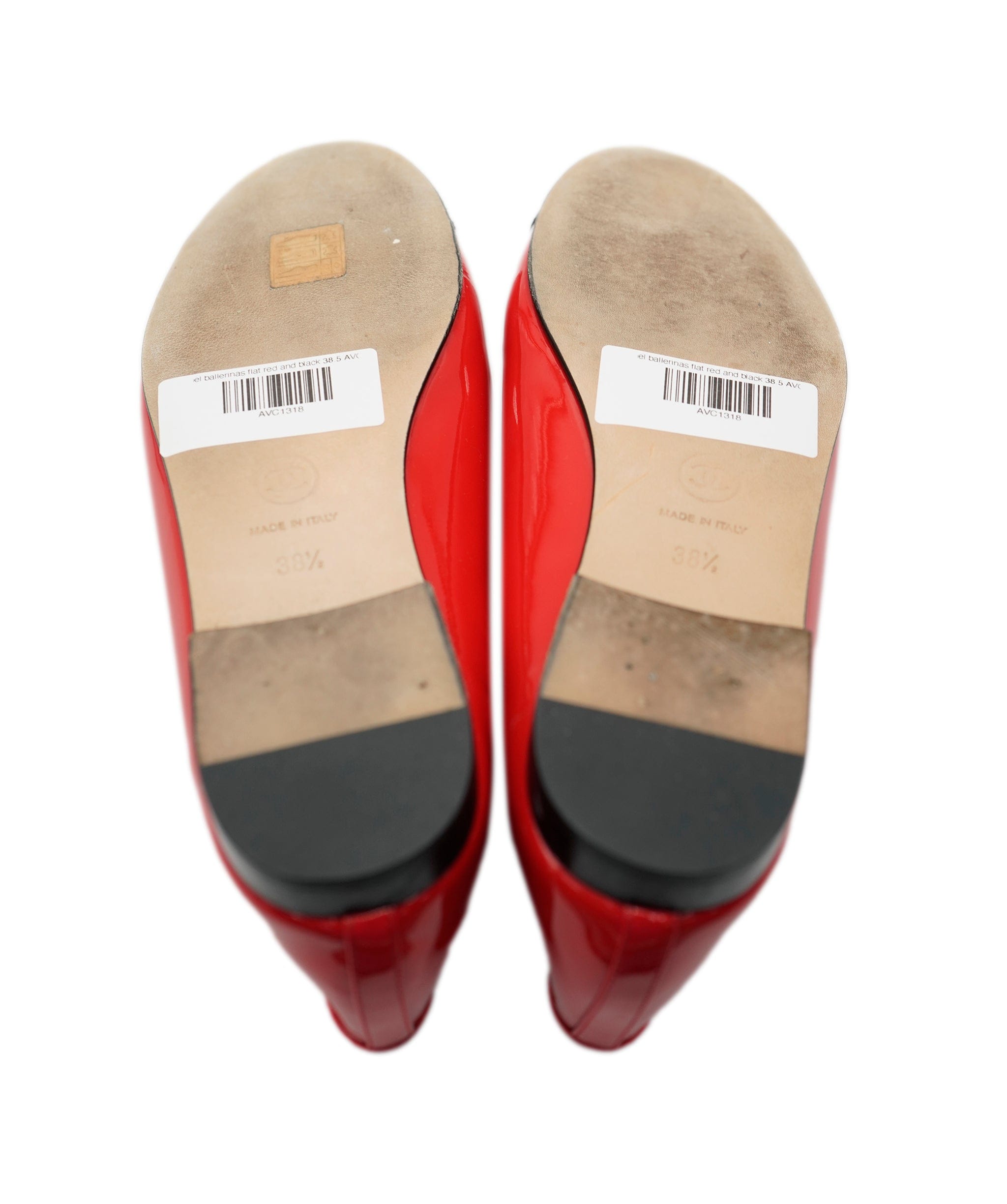 Chanel Chanel ballerinas flat red and black 38.5 AVC1318