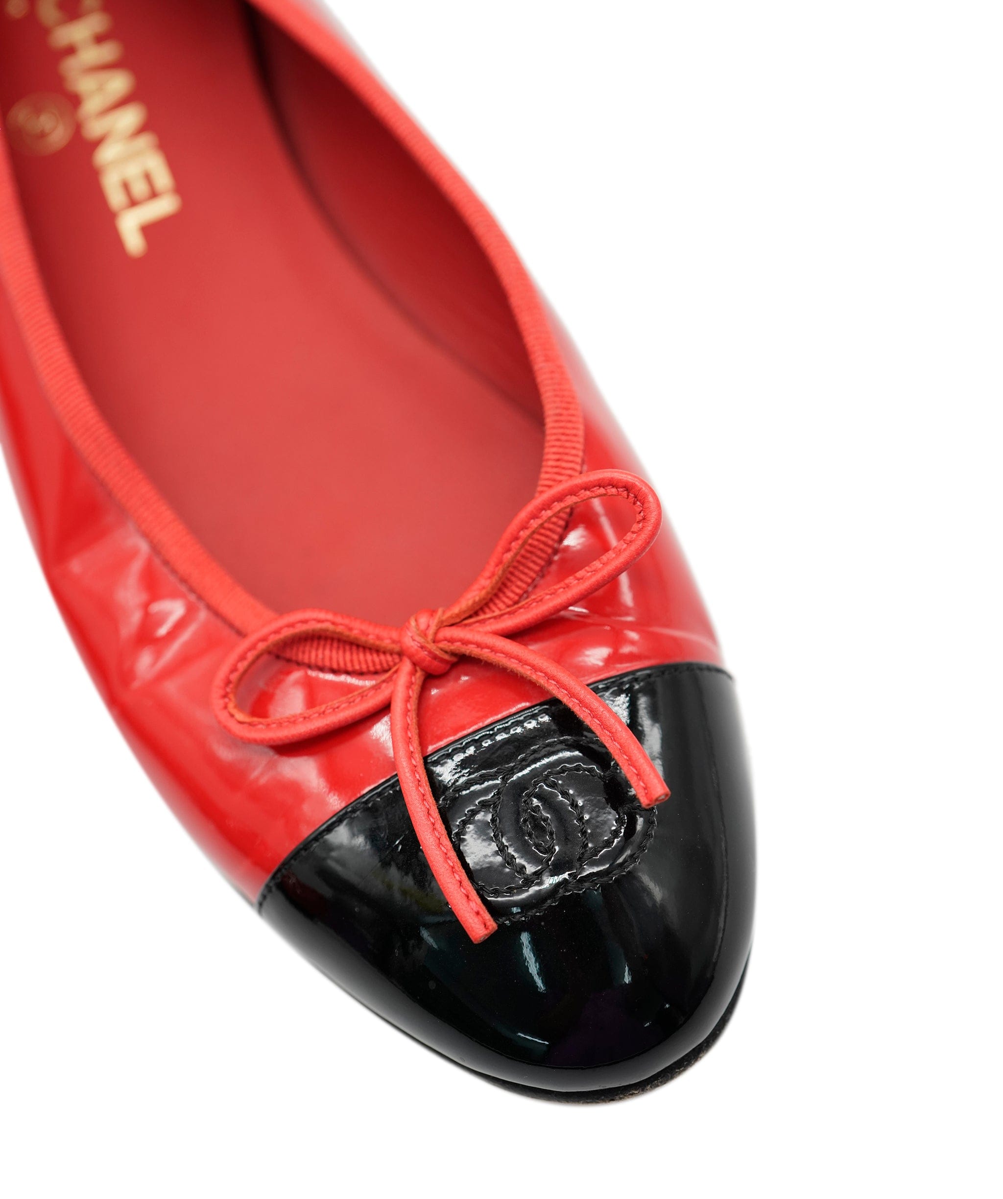 Chanel Chanel ballerinas flat red and black 38.5 AVC1318