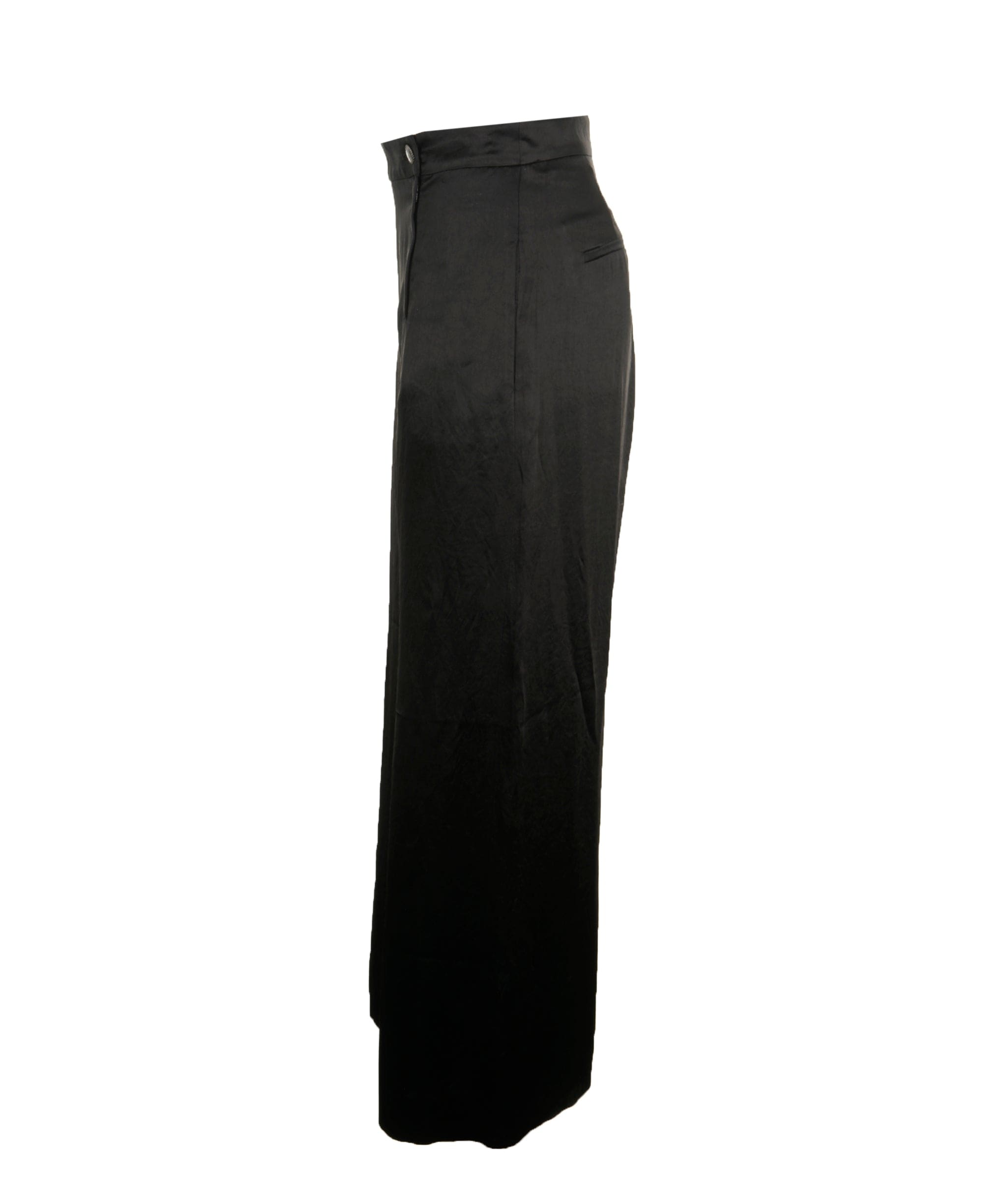 Chanel Chanel Black Wide-Leg Trouser with CC Logo Button Detailing FR 38 (UK 10) ASL9298