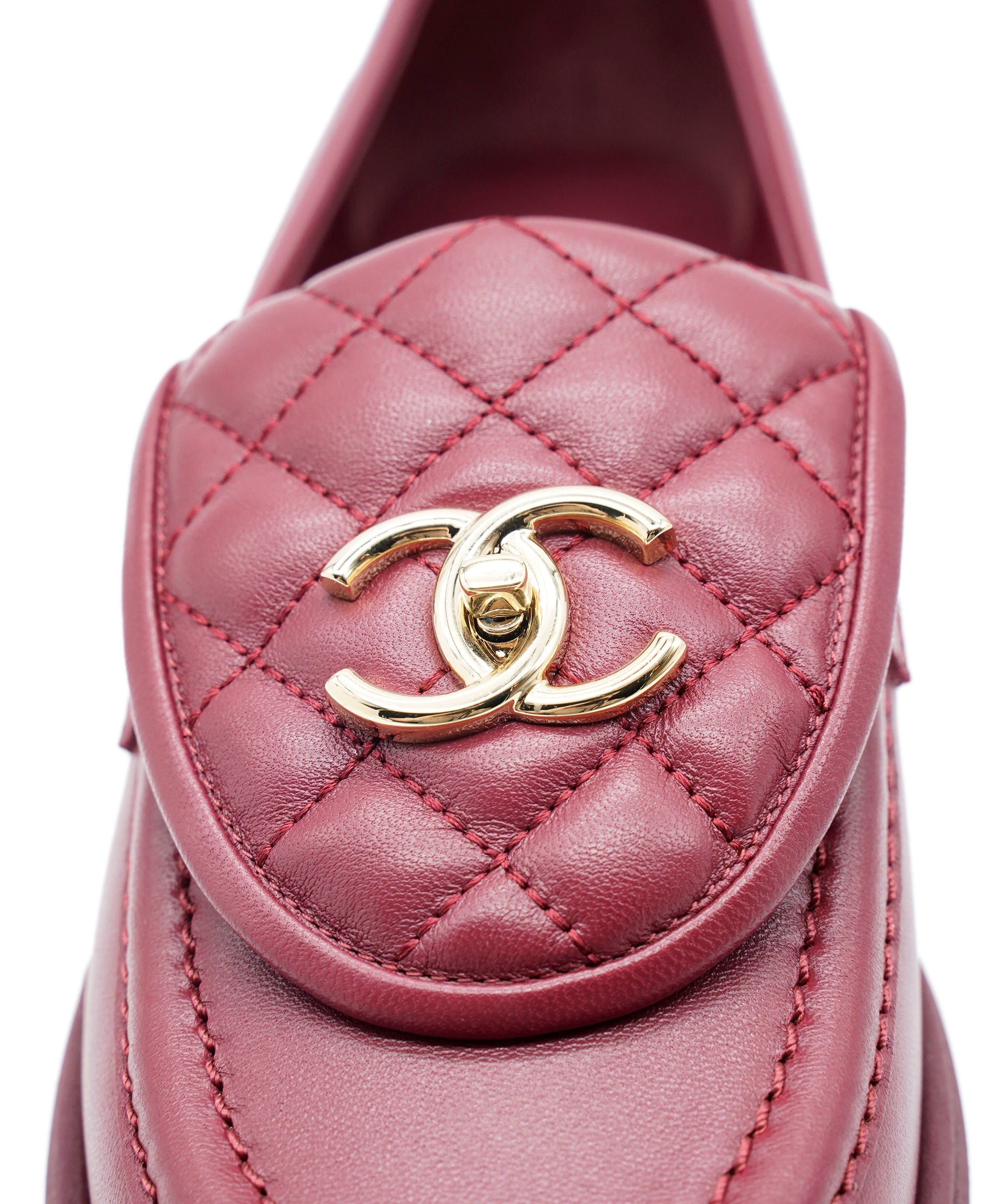 Chanel Chanel burgundy loafers size 38 - AJC0273