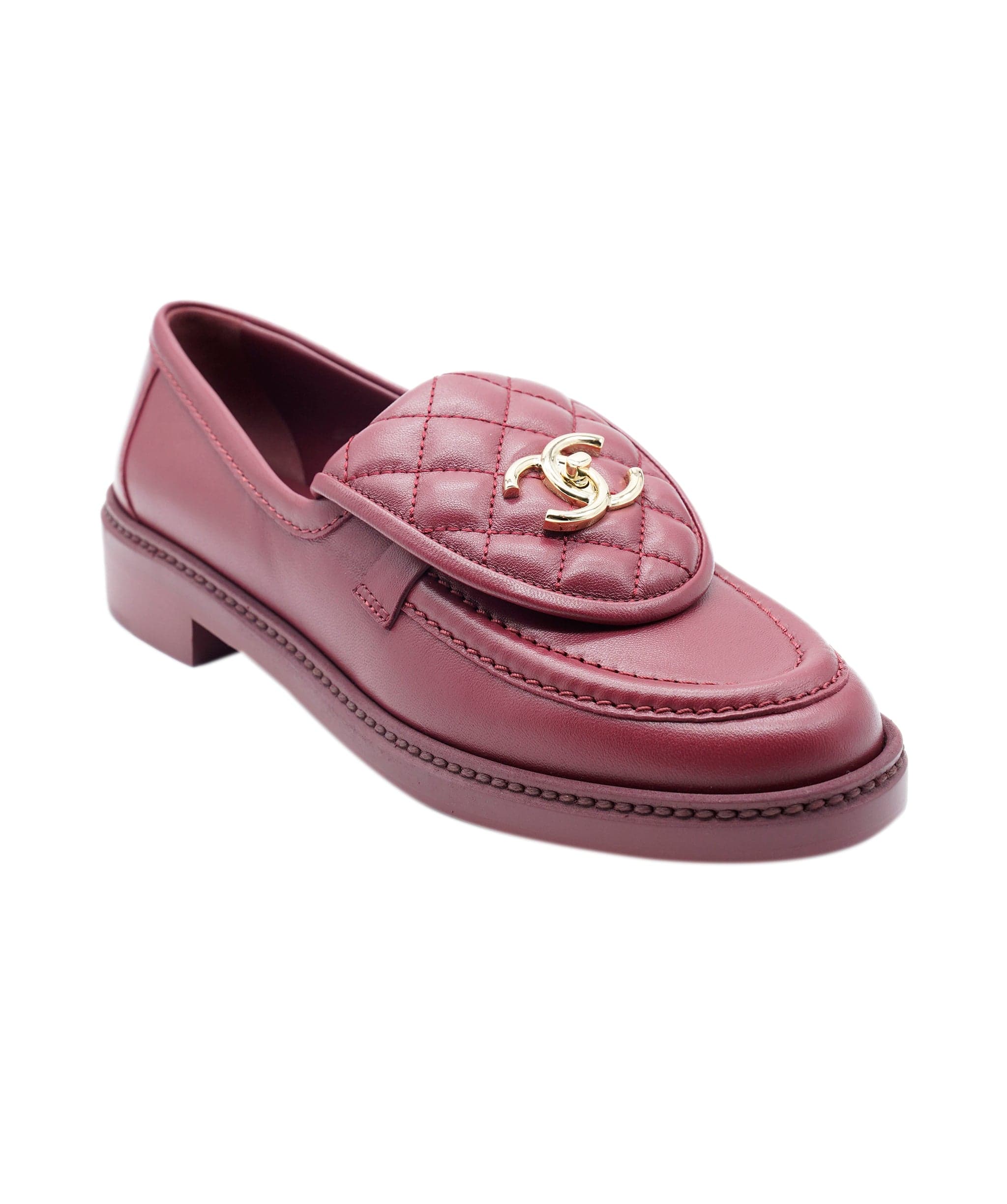 Chanel Chanel burgundy loafers size 38 - AJC0273