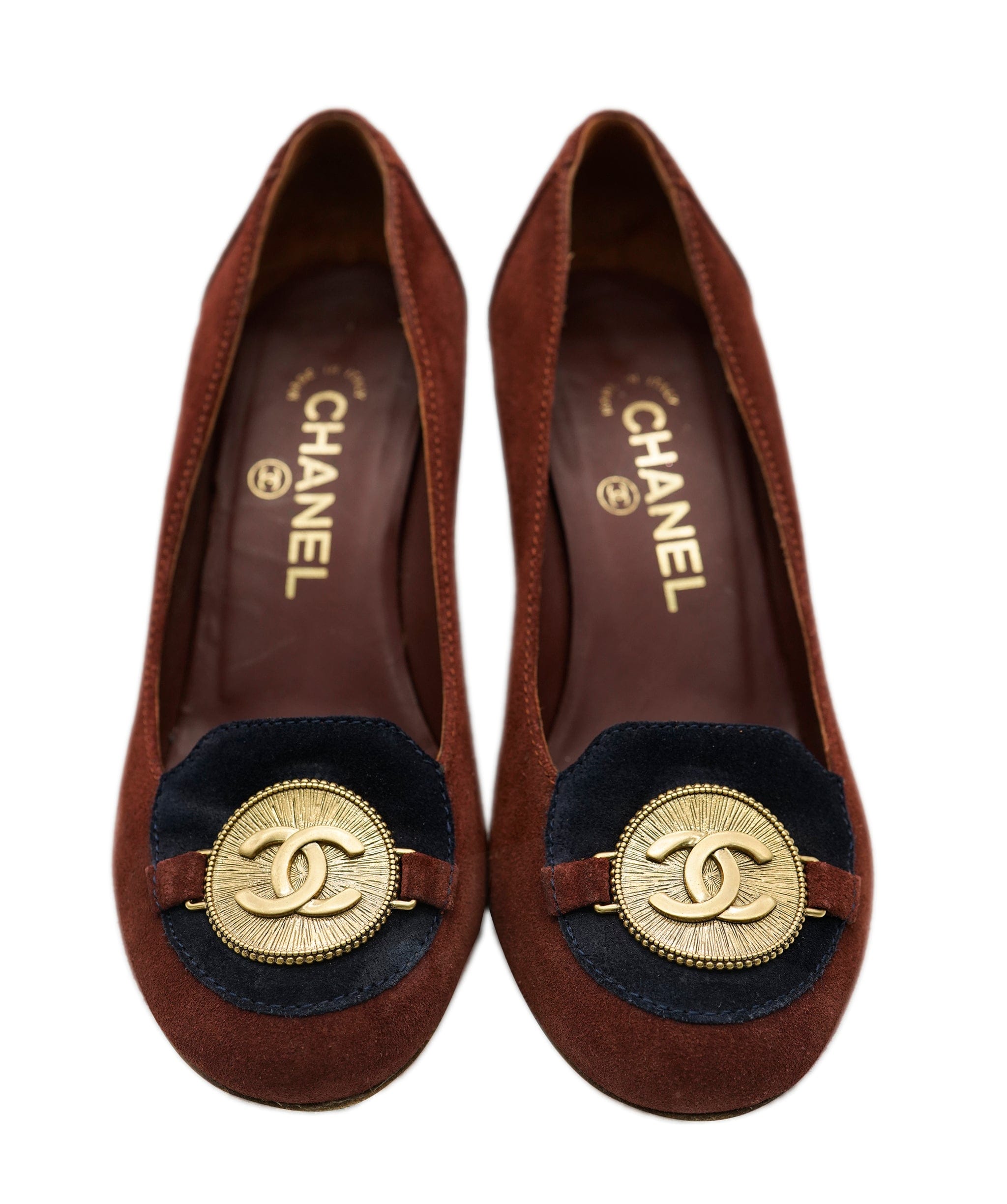 Chanel Chanel burgundy wedges with sunburst detail  - AJC0450