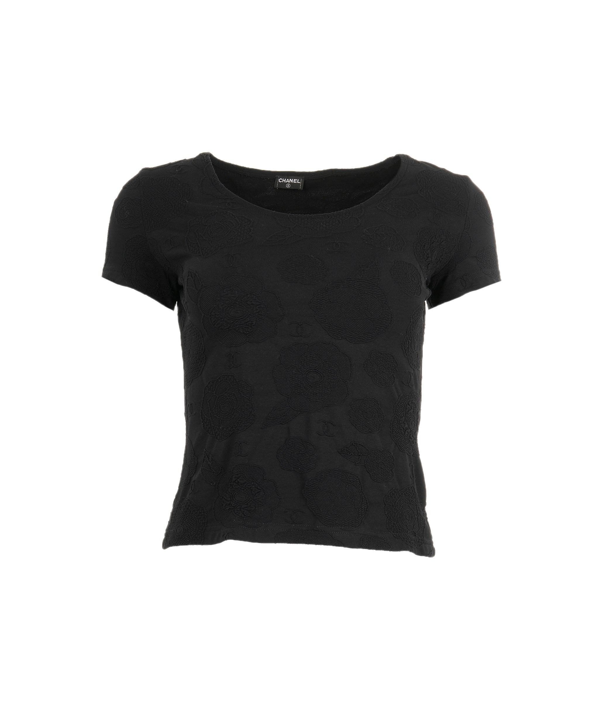 Chanel Chanel Camellia Top T-shirt Black ASC3440