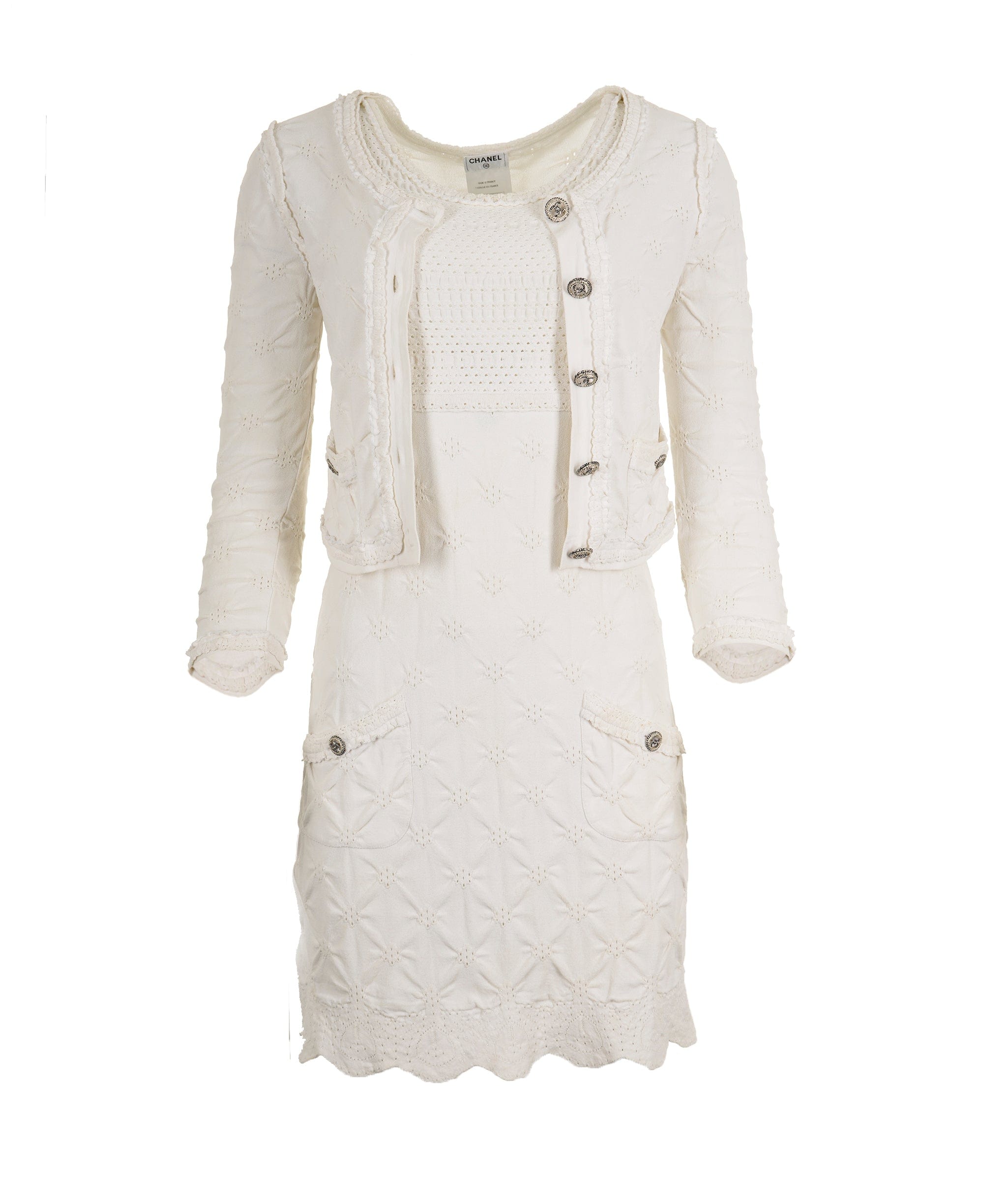 Chanel Chanel Cardigan and Dress Co ord White ALL0458