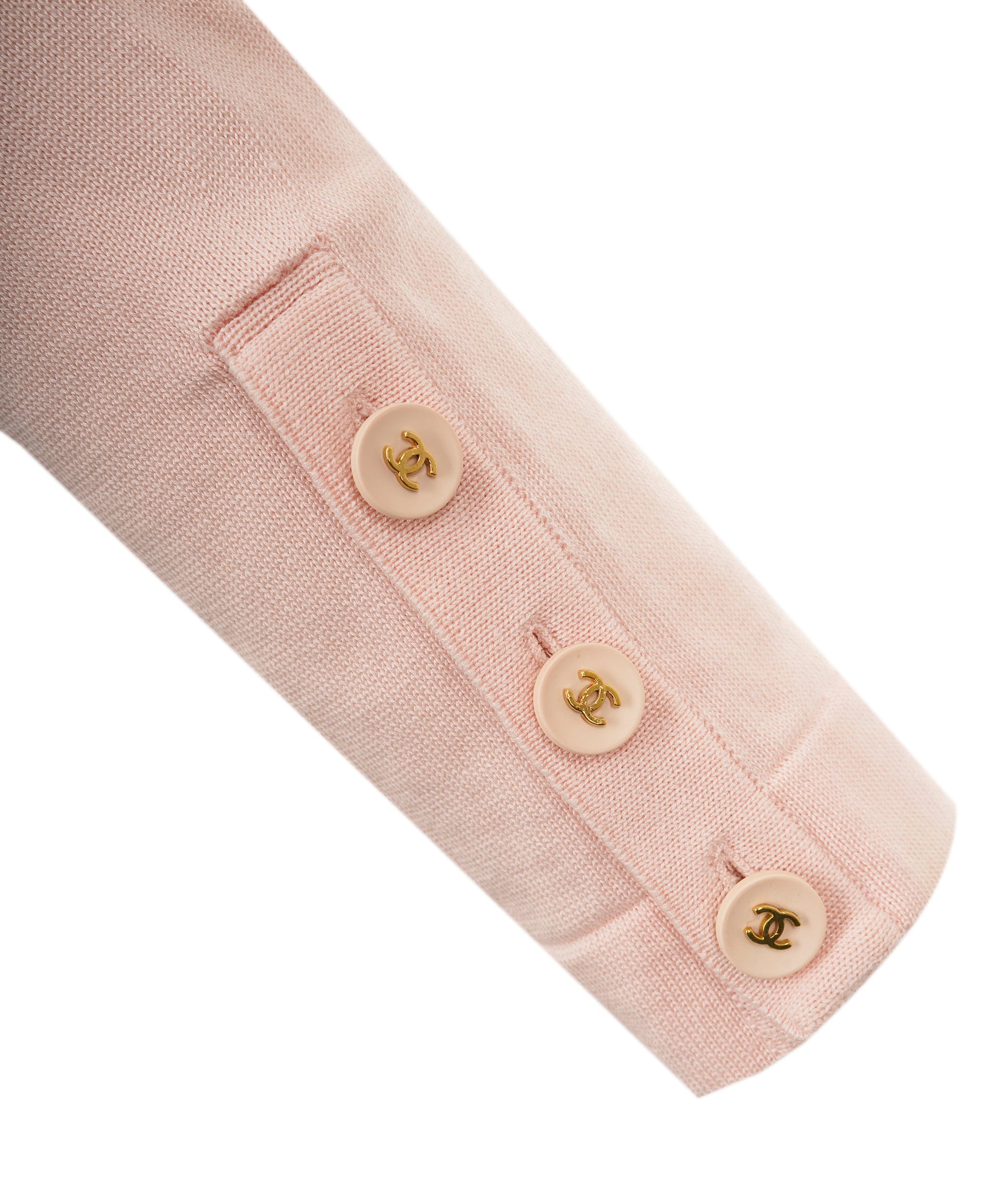 Chanel Chanel CC Button Cardigan Baby Pink ASL8878