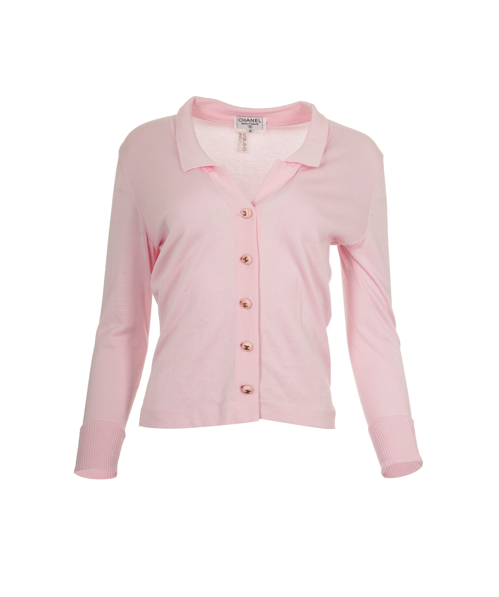 Chanel Chanel CC Button Cardigan Pink ASL8298