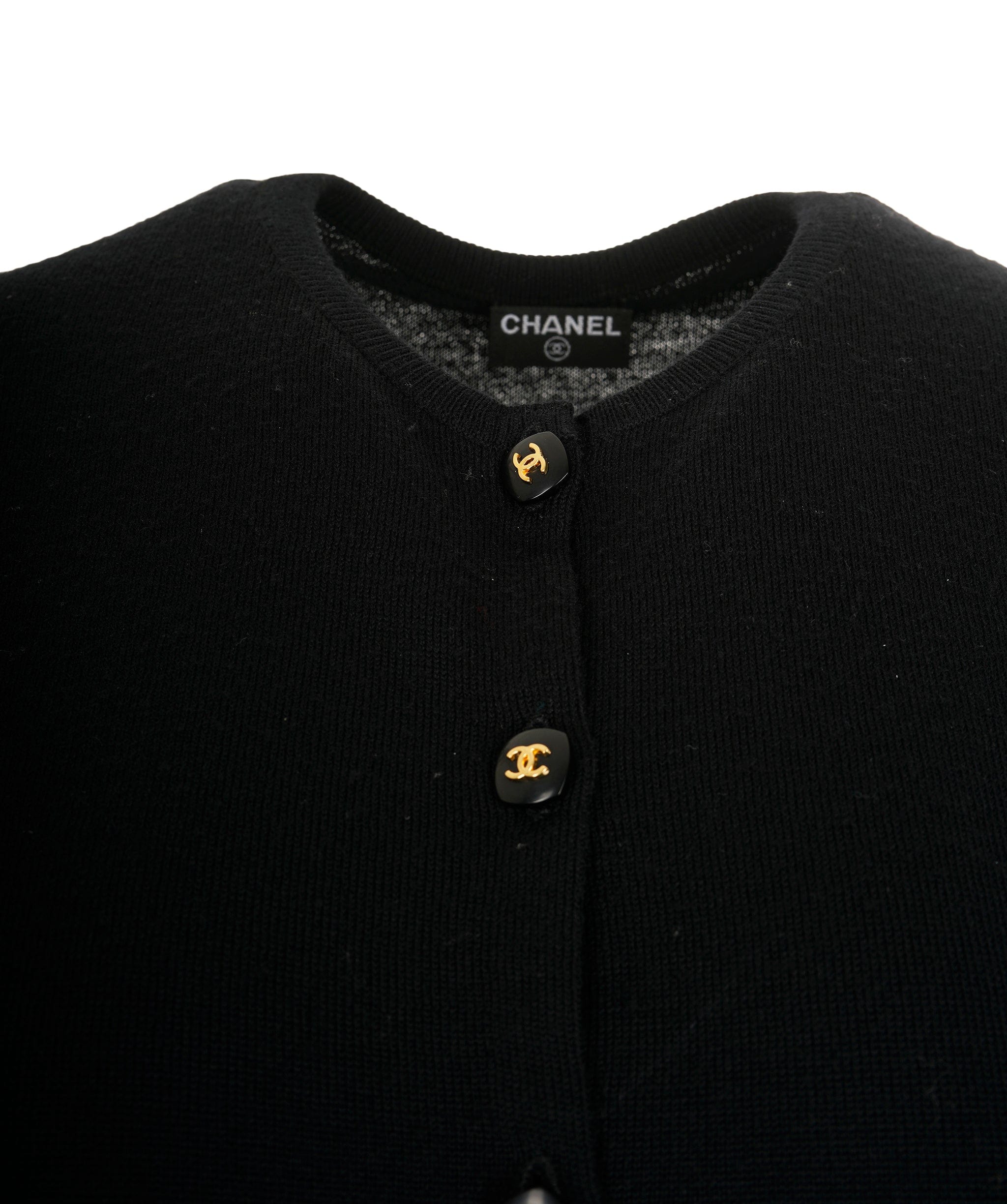 Chanel Chanel CC Button Cashmere Cardigan Black ASL9293