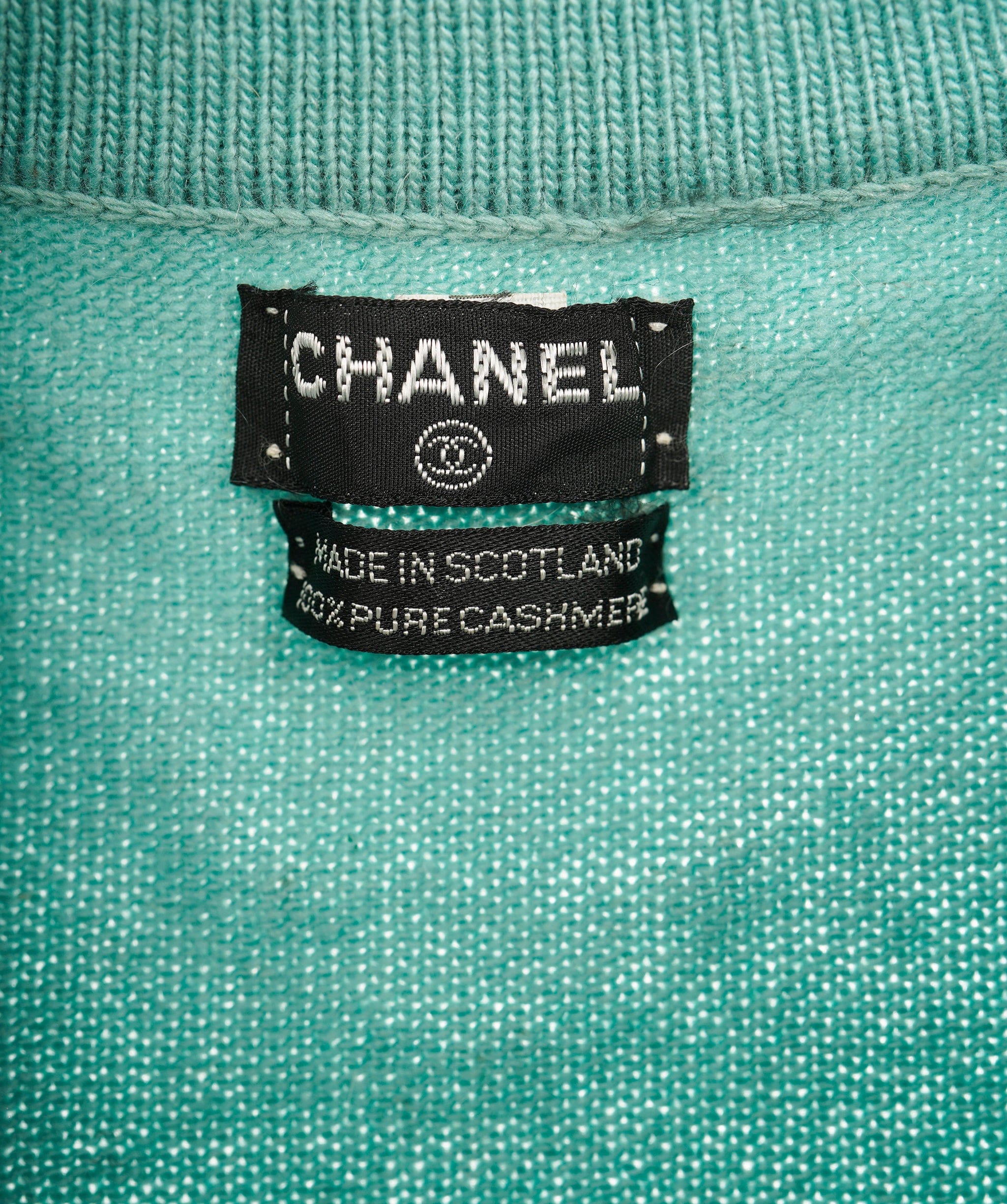 Chanel Chanel CC Button Cashmere Cardigan Green ASL8849