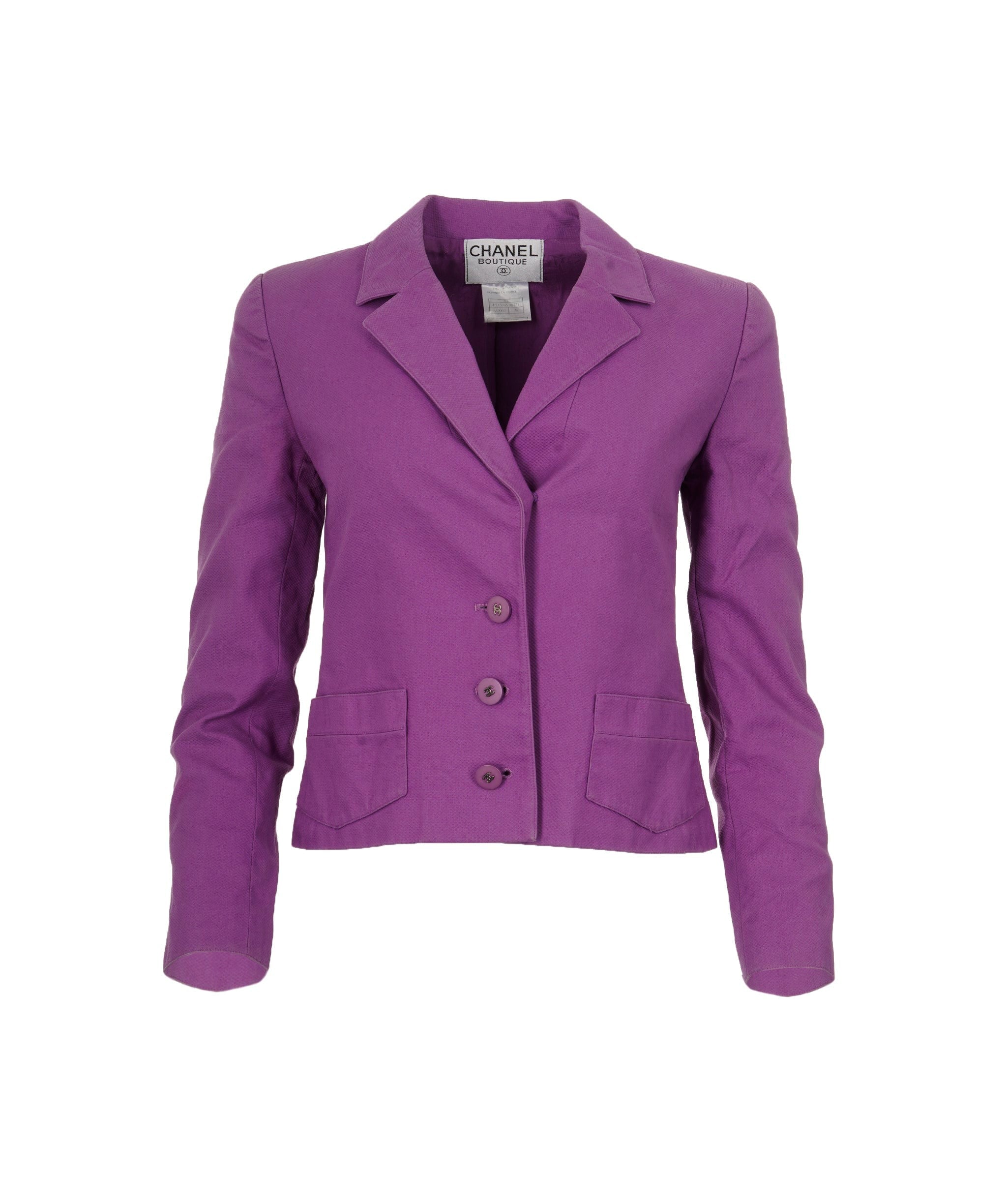 Chanel Chanel CC Button Jacket Purple  ASL7696