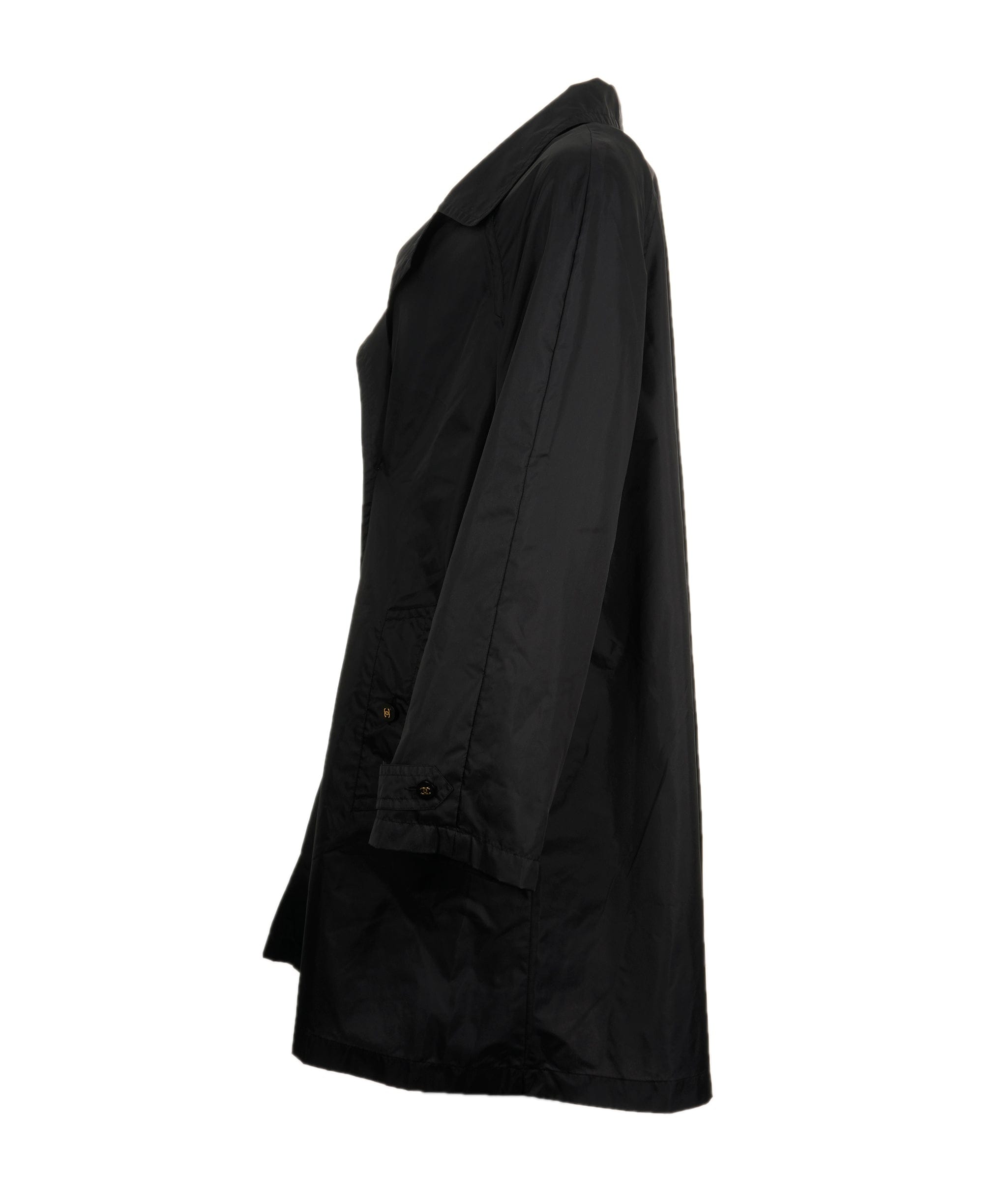 Chanel Chanel CC Button Nylon Coat Black Lining  ASL8275