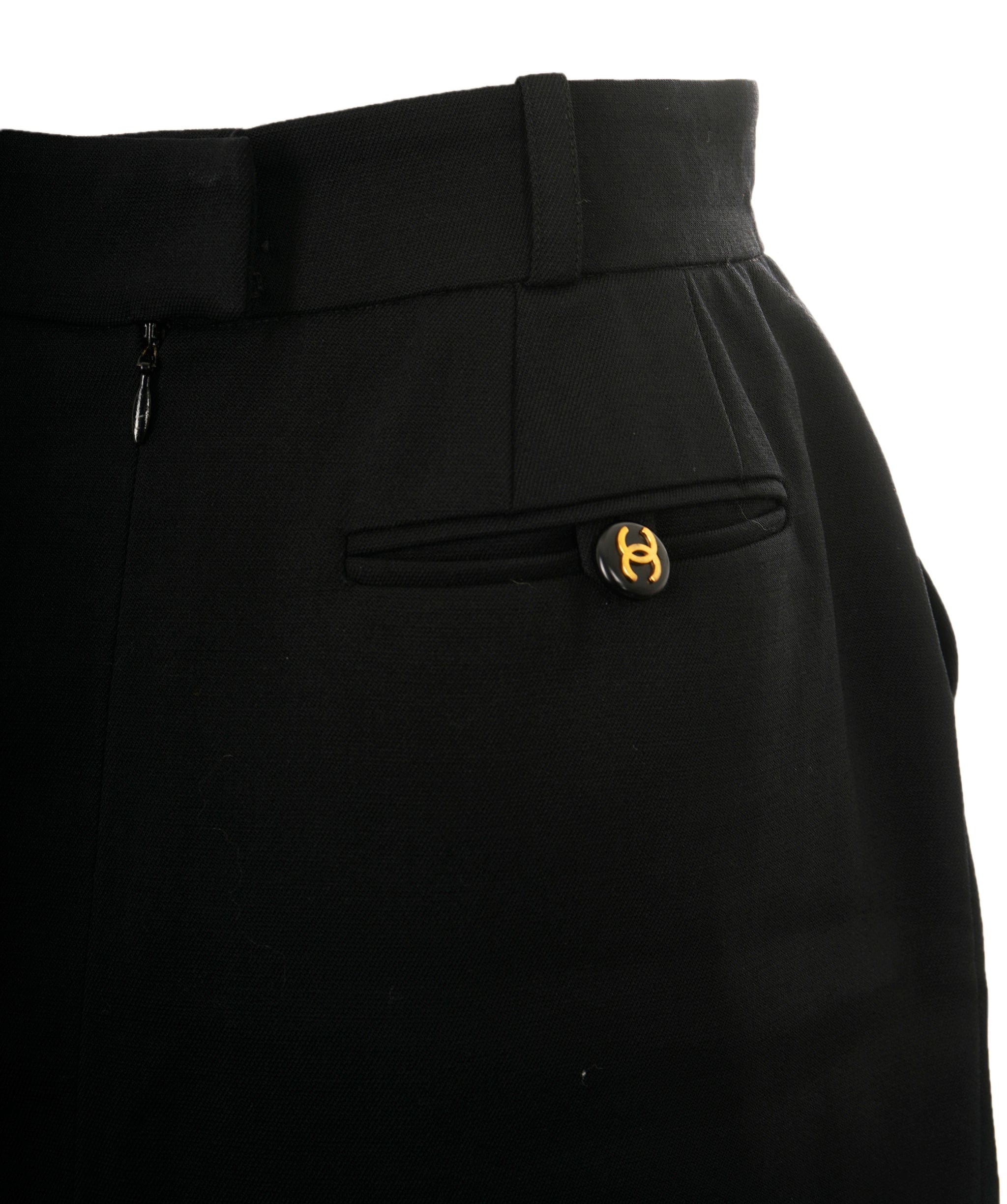 Chanel Chanel CC Button Skirt Black ASL8850