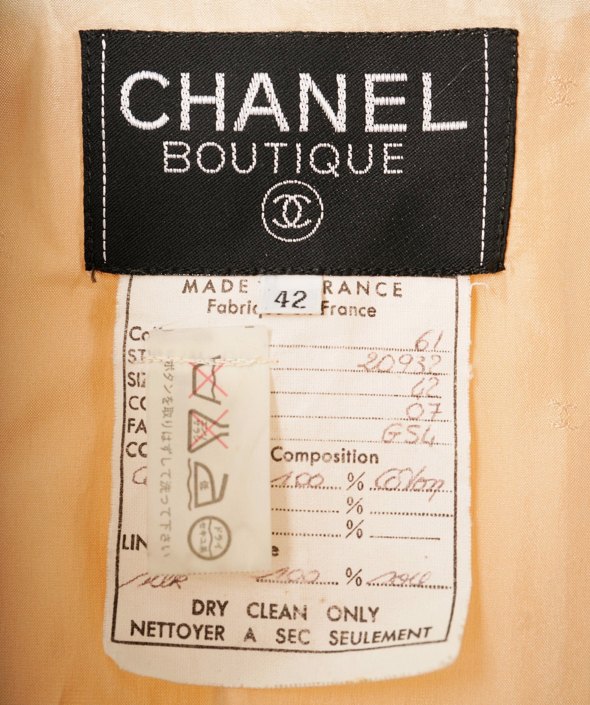 Chanel Chanel CC Button Skirt Suits Beige ASL9168