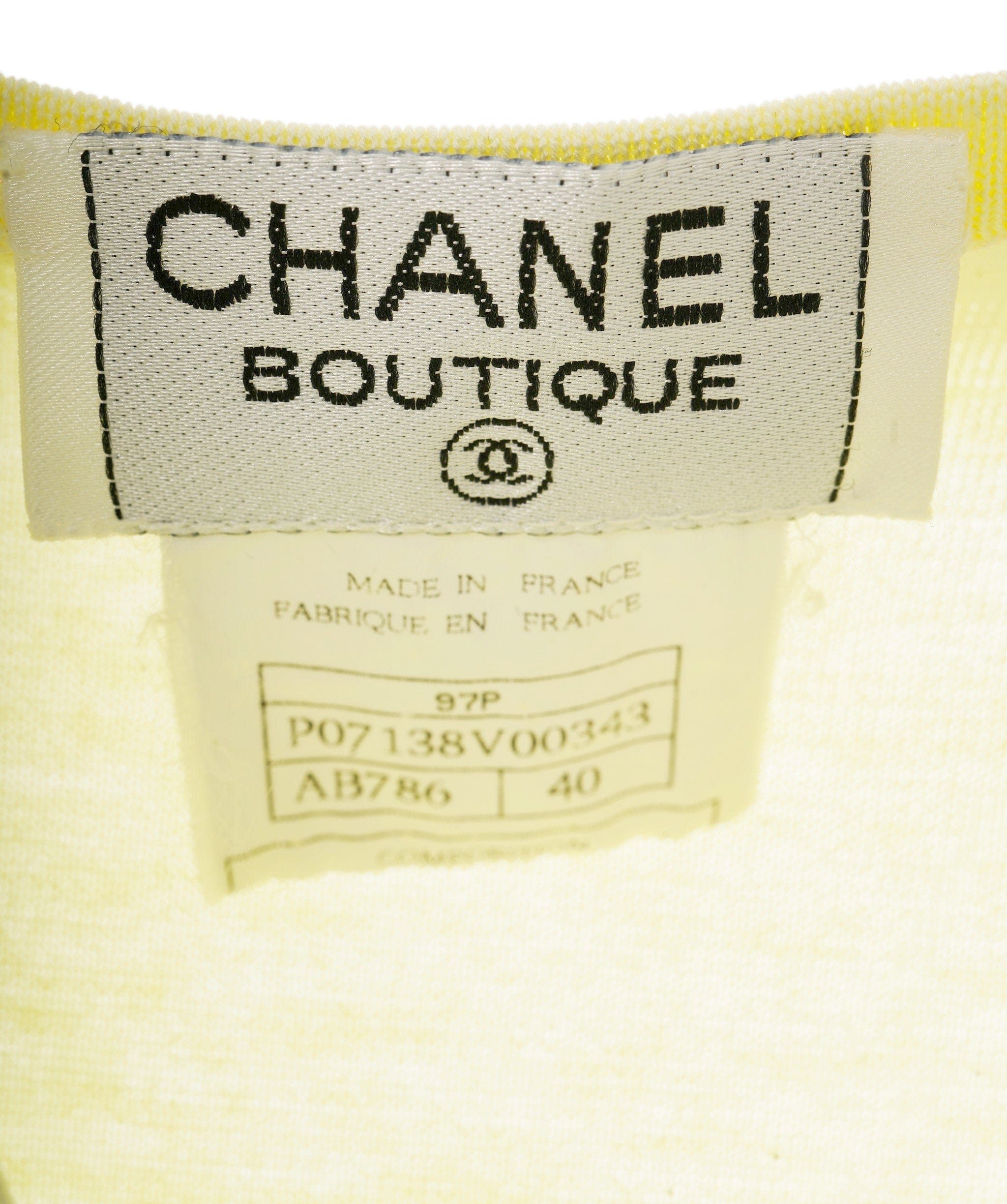 Chanel Chanel CC Button Summer Knit Tank Yellow ASL7997