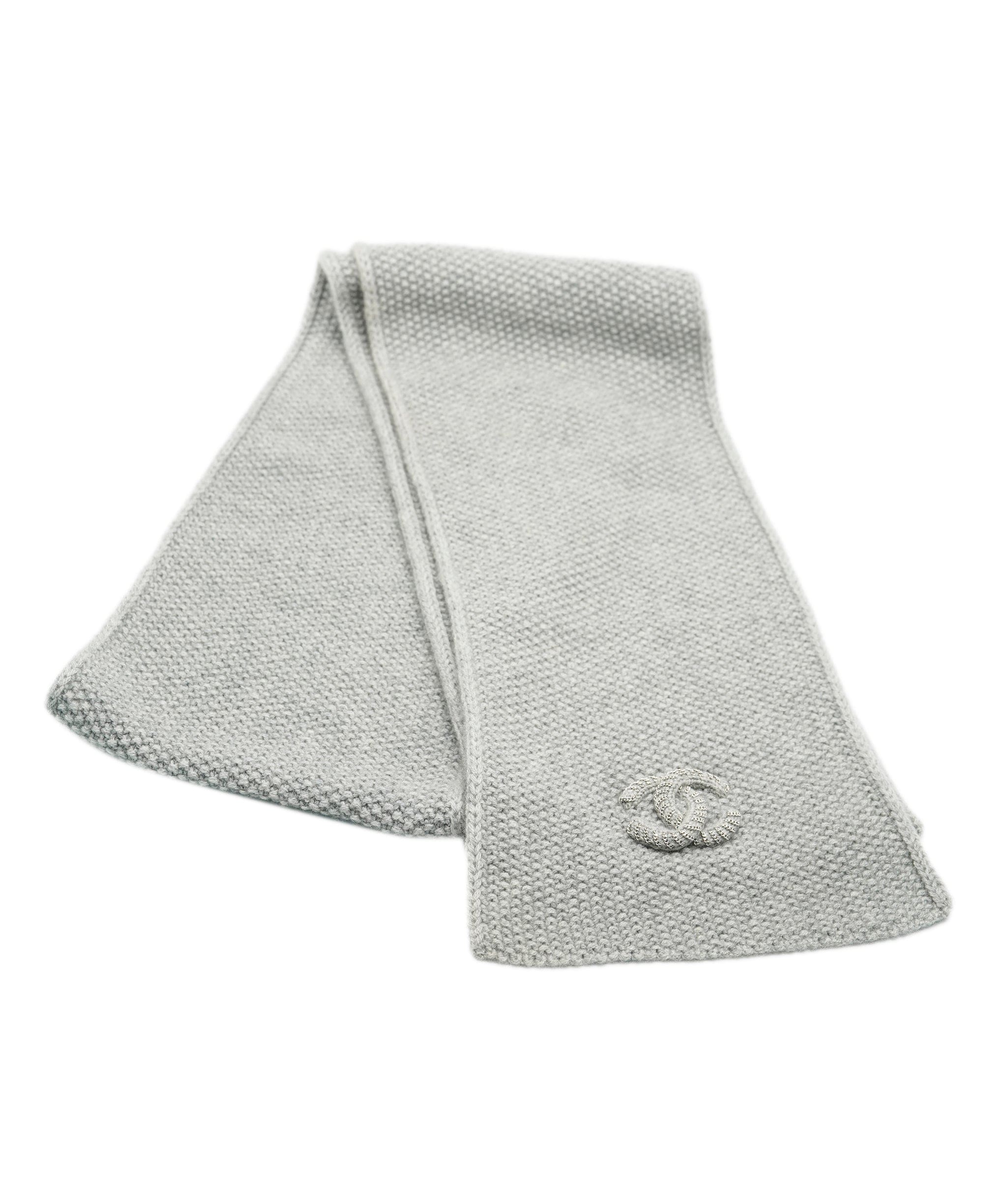 Chanel Chanel CC Cashmere Scarf Gray