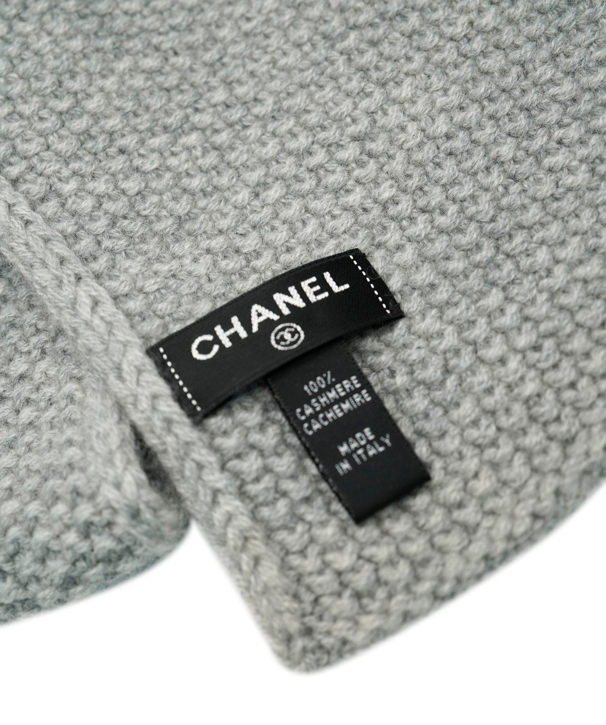 Chanel Chanel CC Cashmere Scarf Gray