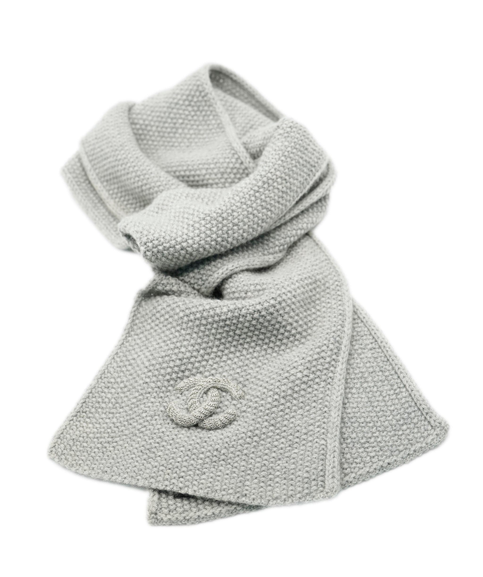 Chanel Chanel CC Cashmere Scarf Gray