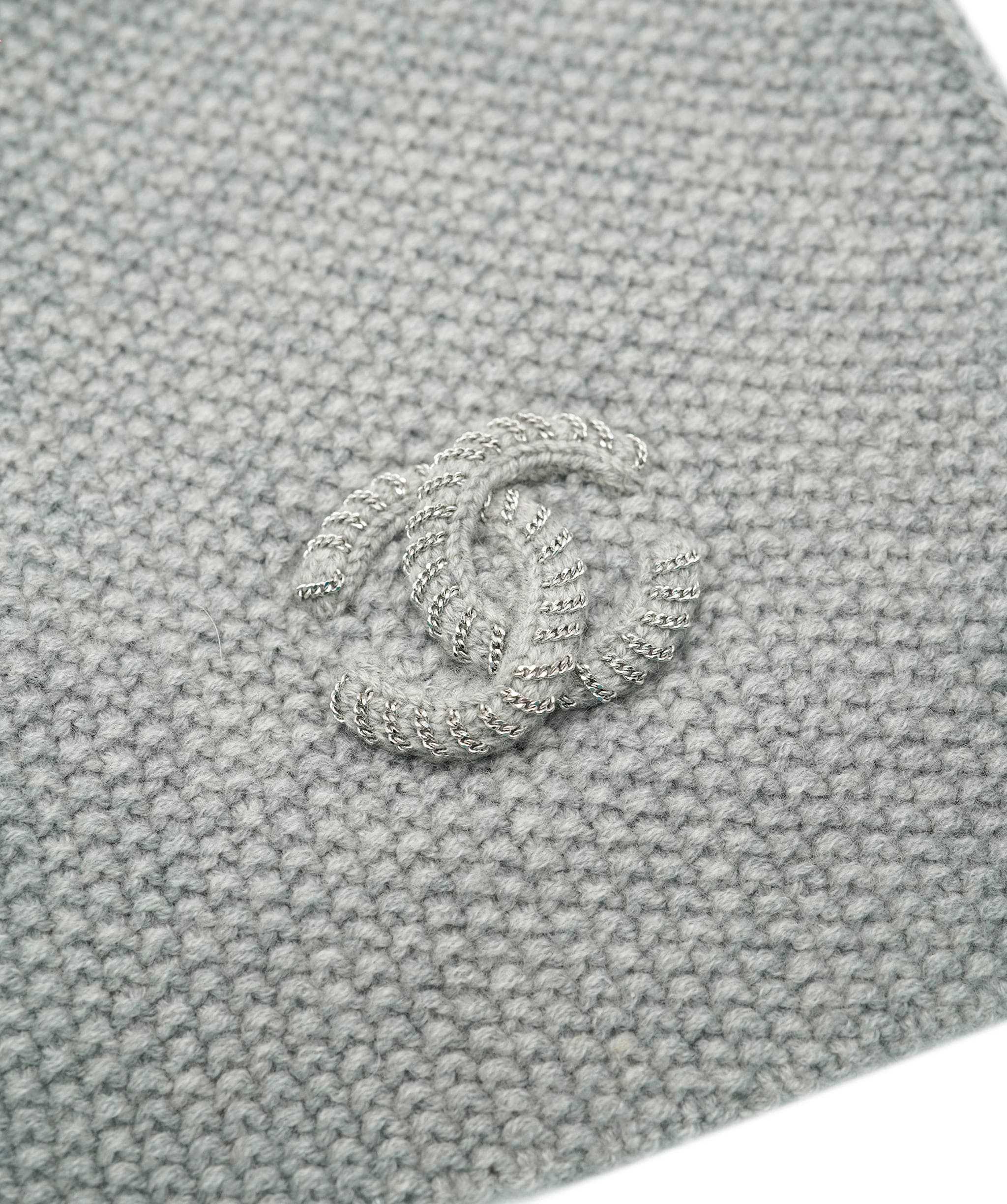 Chanel Chanel CC Cashmere Scarf Gray