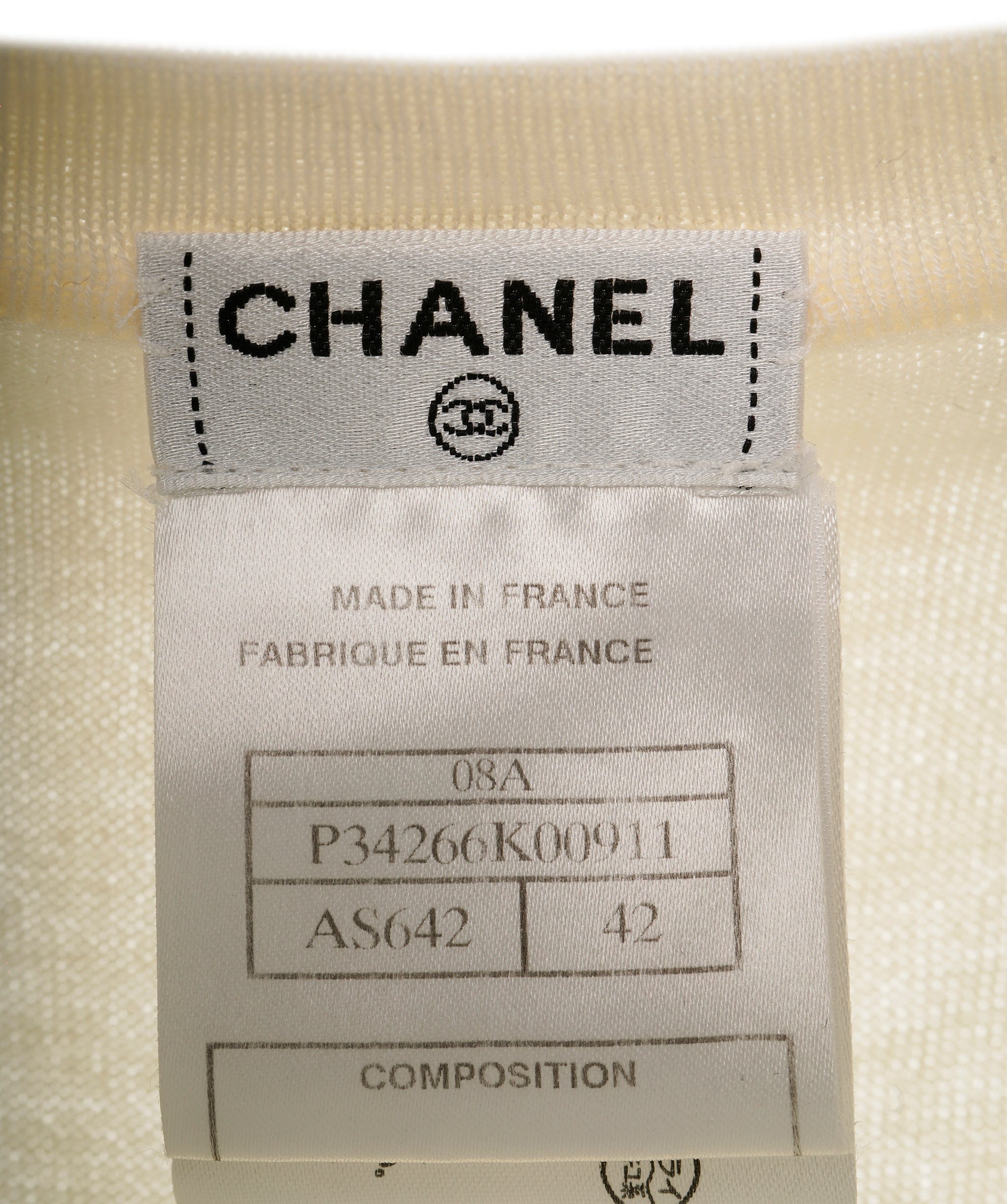 Chanel Chanel CC CC Button Sweater Cream ASL9010