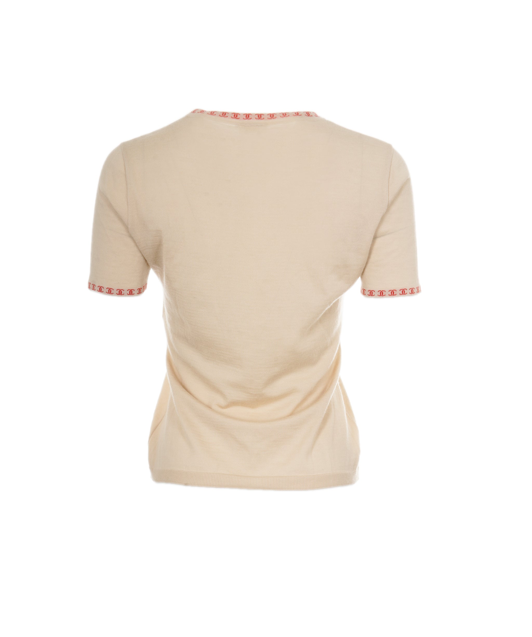 Chanel Chanel CC Collar Cashmere Sweater Beige ASL7988