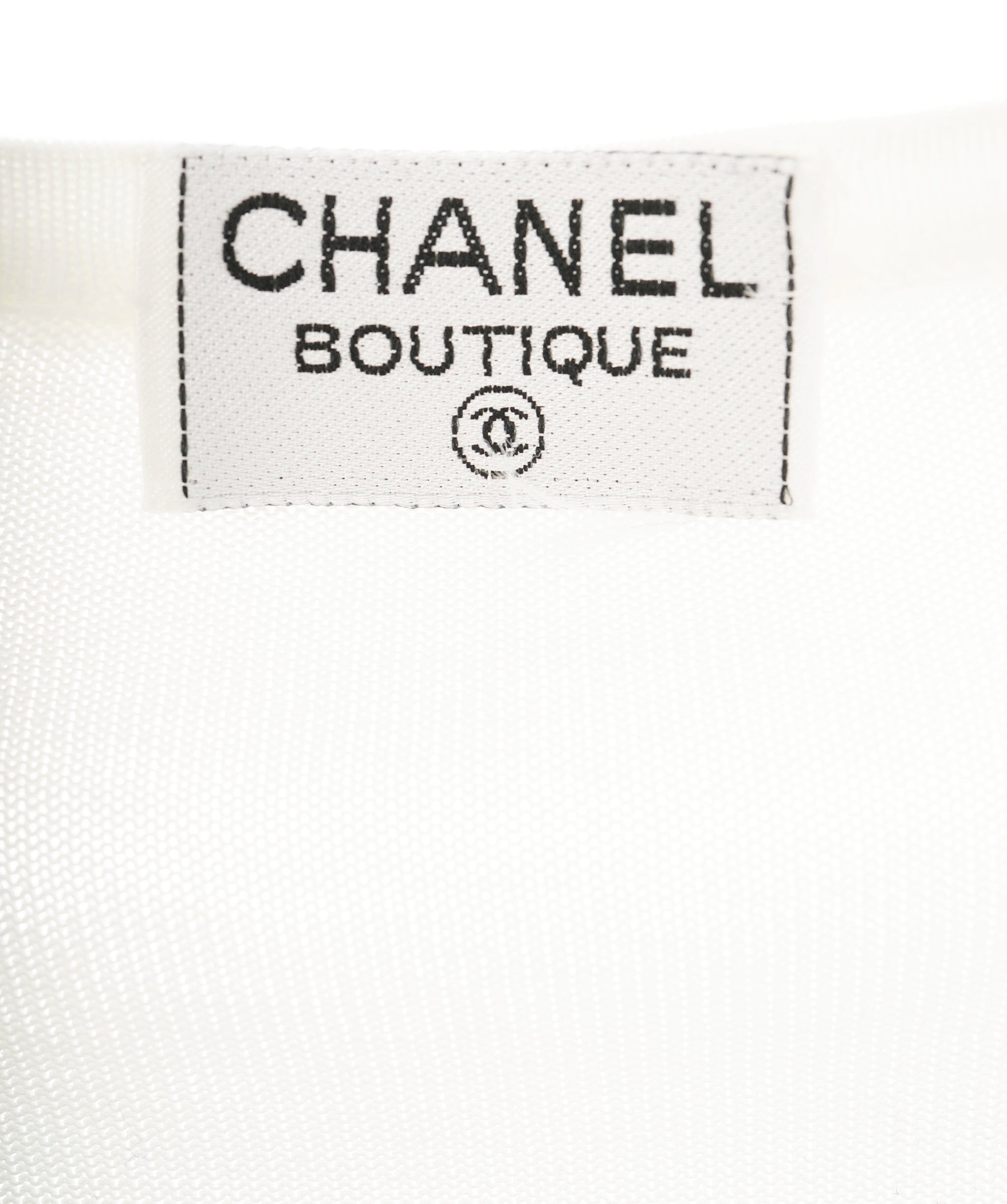 Chanel Chanel CC Collar Trimmed Top White ASL9161