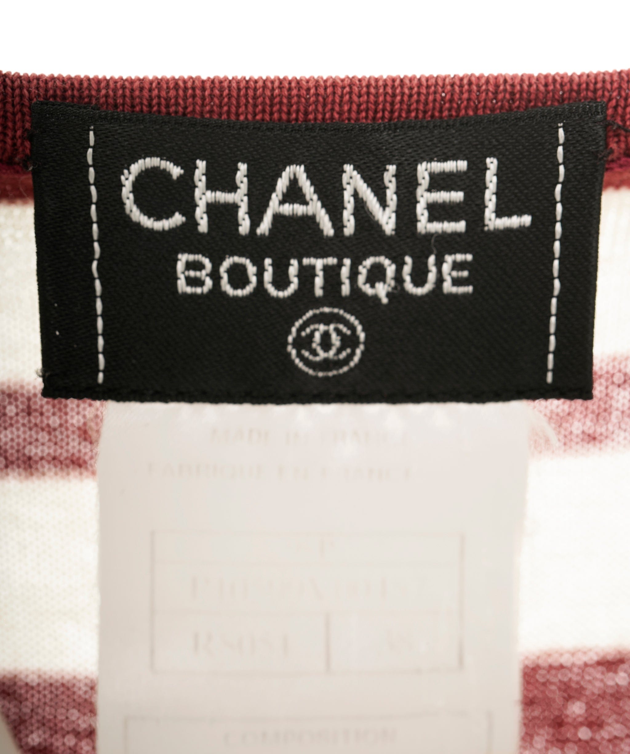 Chanel chanel cc knit tank top red stripe  ASL8500