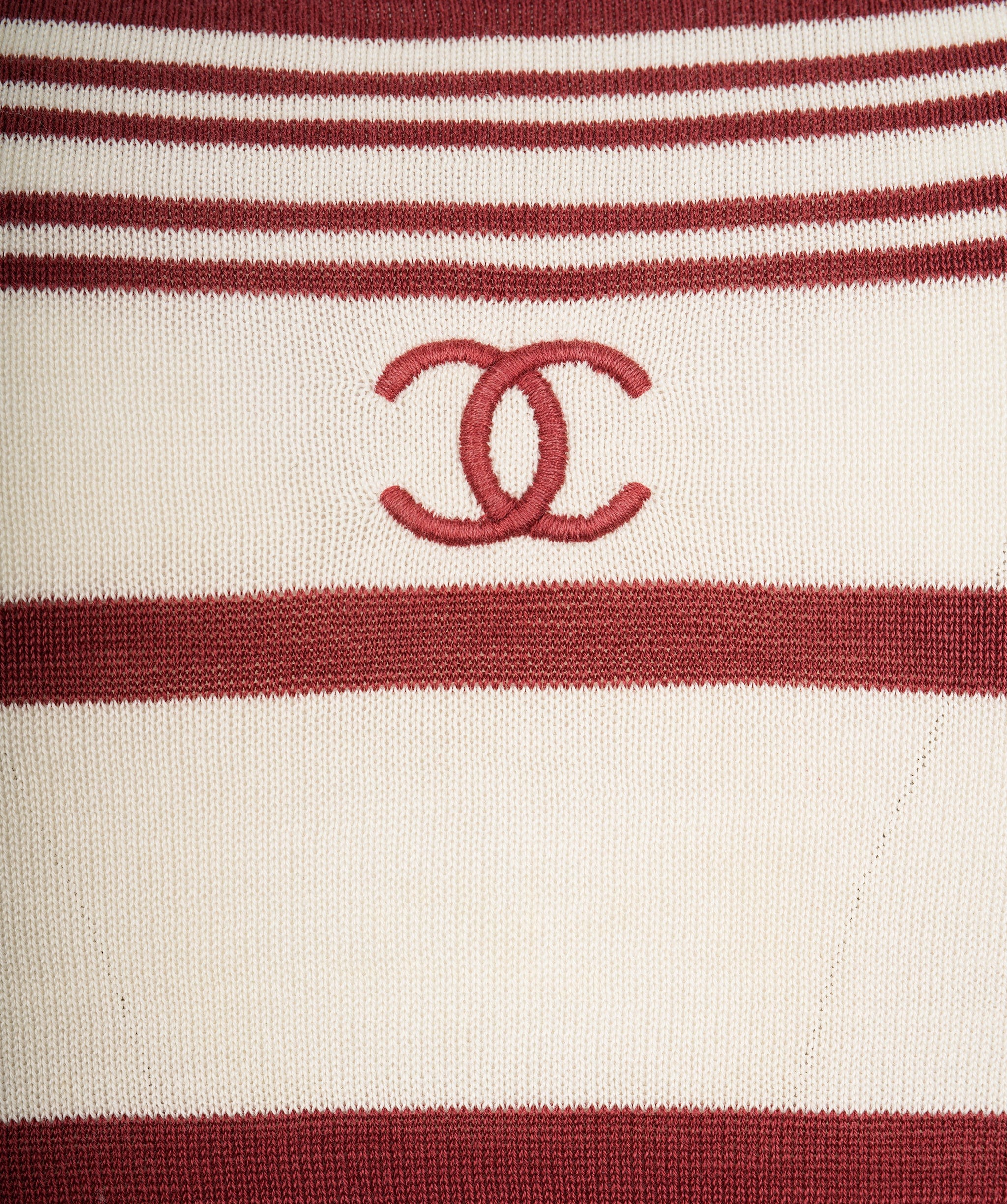 Chanel chanel cc knit tank top red stripe  ASL8500