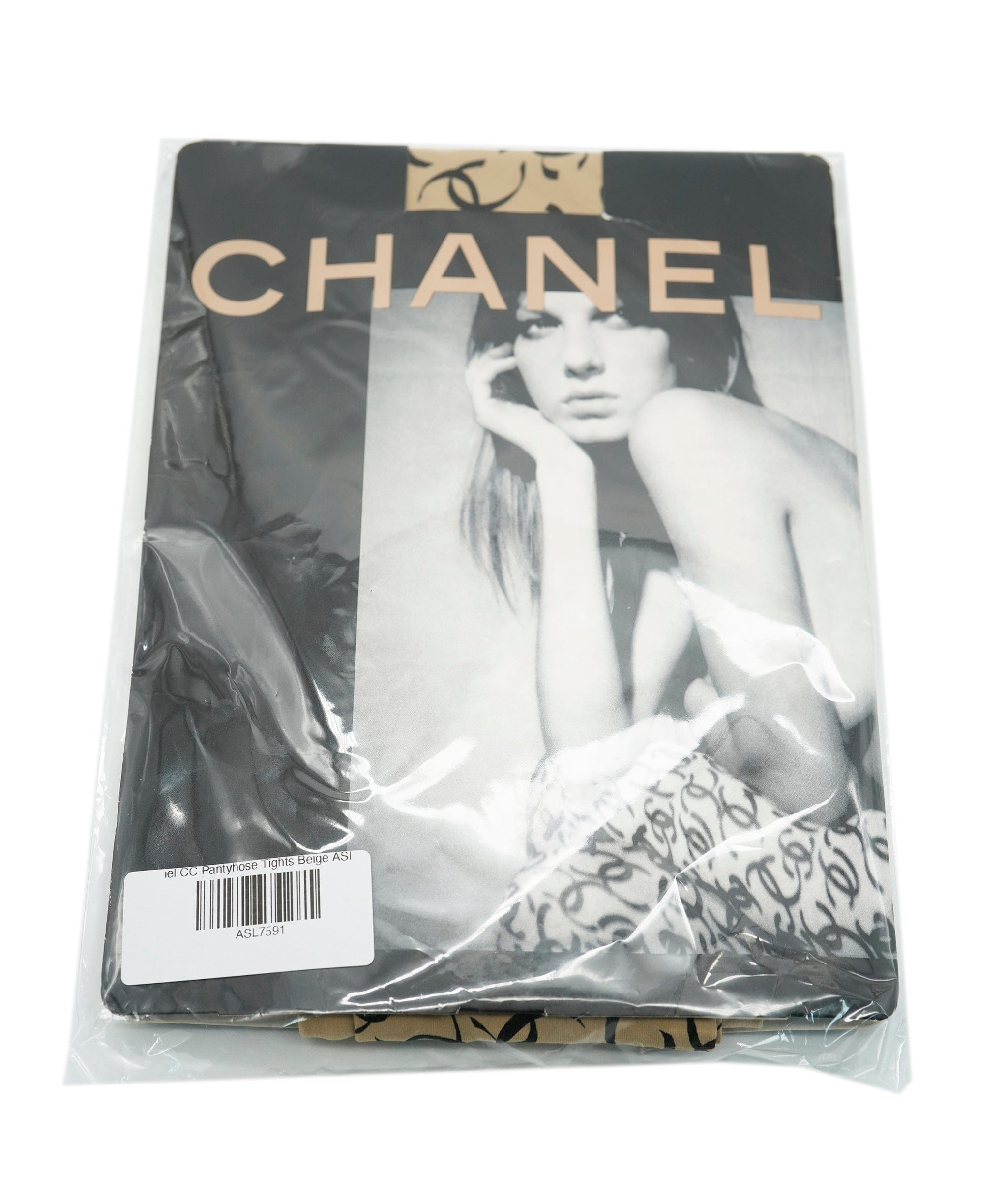 Chanel Chanel CC Pantyhose Tights Beige ASL7591