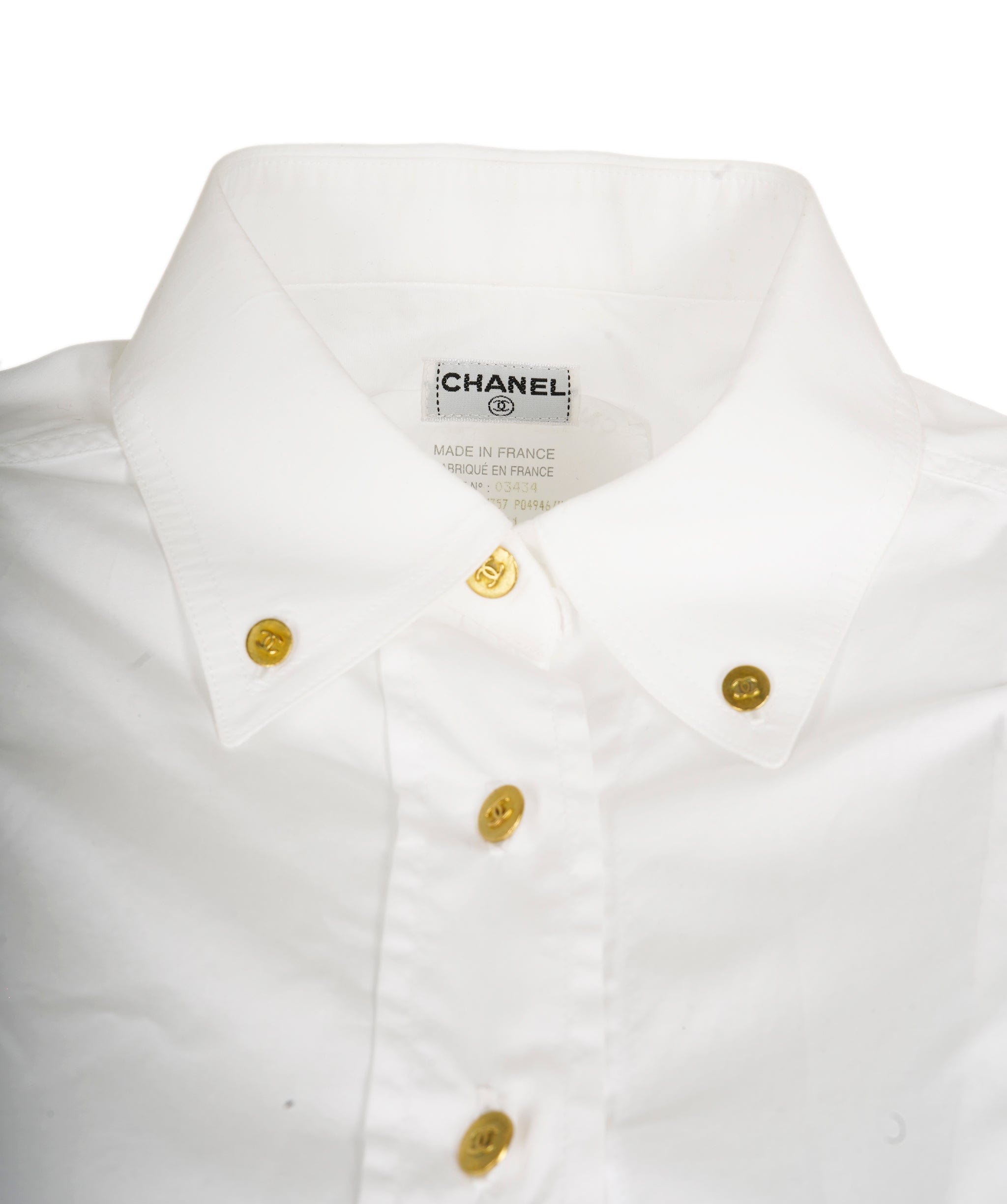 Chanel Chanel CC Pocket Button Down Shirt White ASL9547