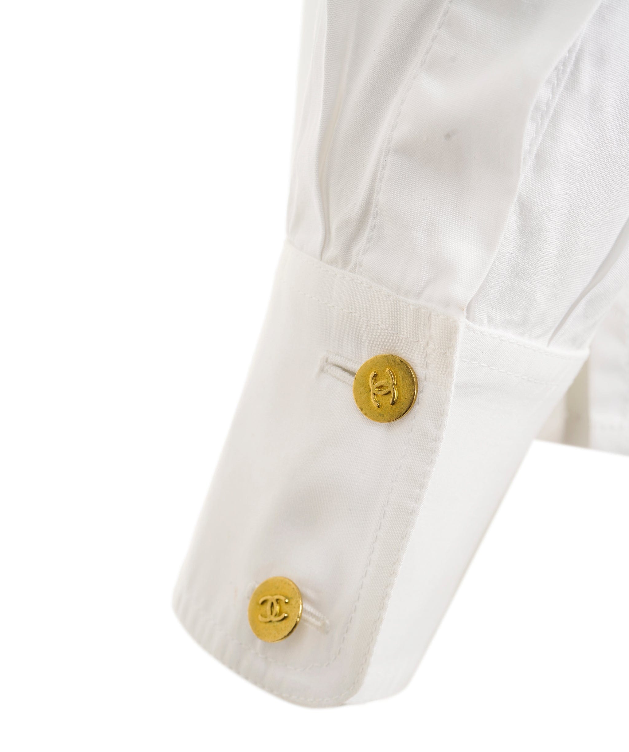 Chanel Chanel CC Pocket Button Down Shirt White ASL9547