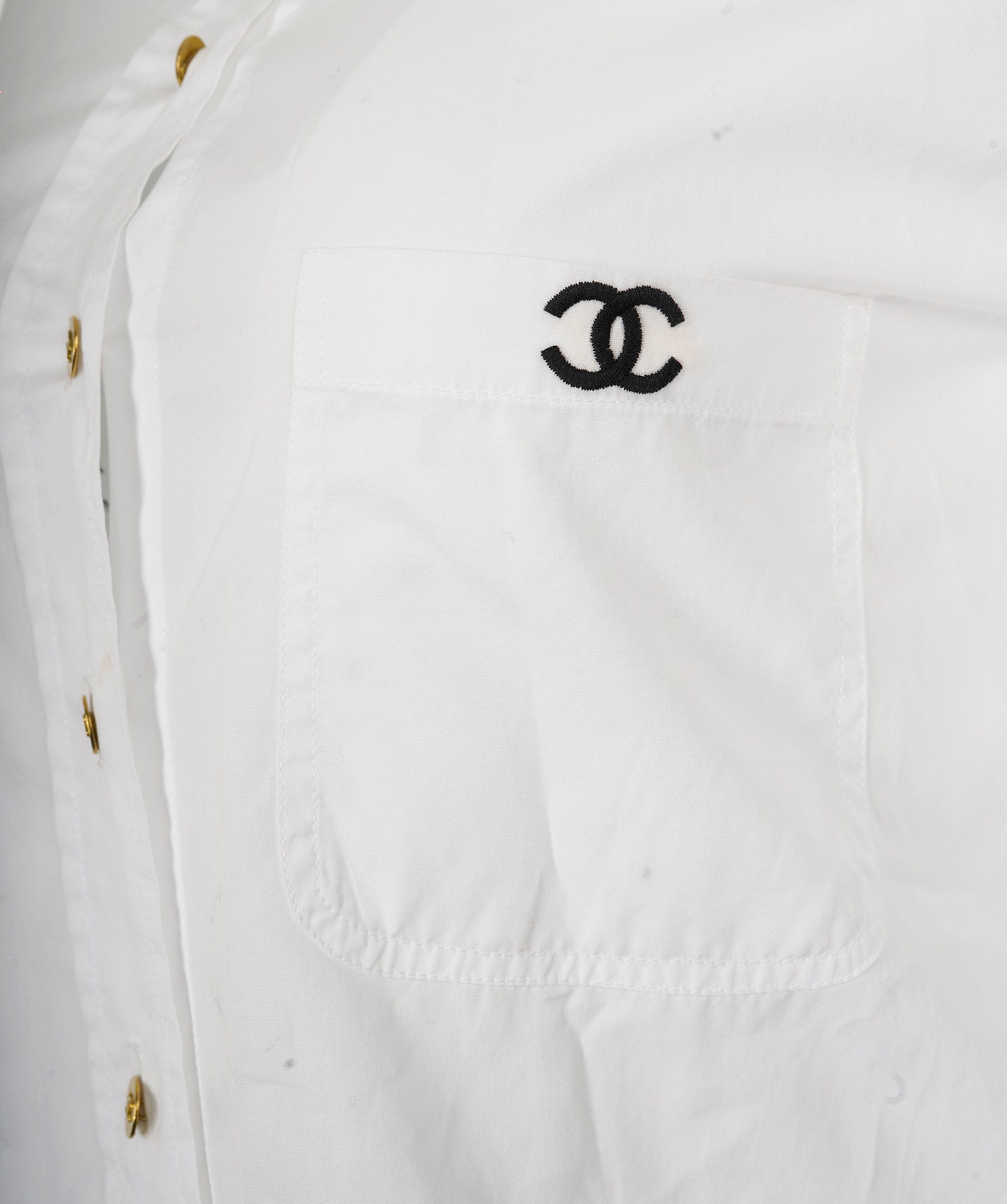 Chanel Chanel CC Pocket Button Down Shirt White ASL9547