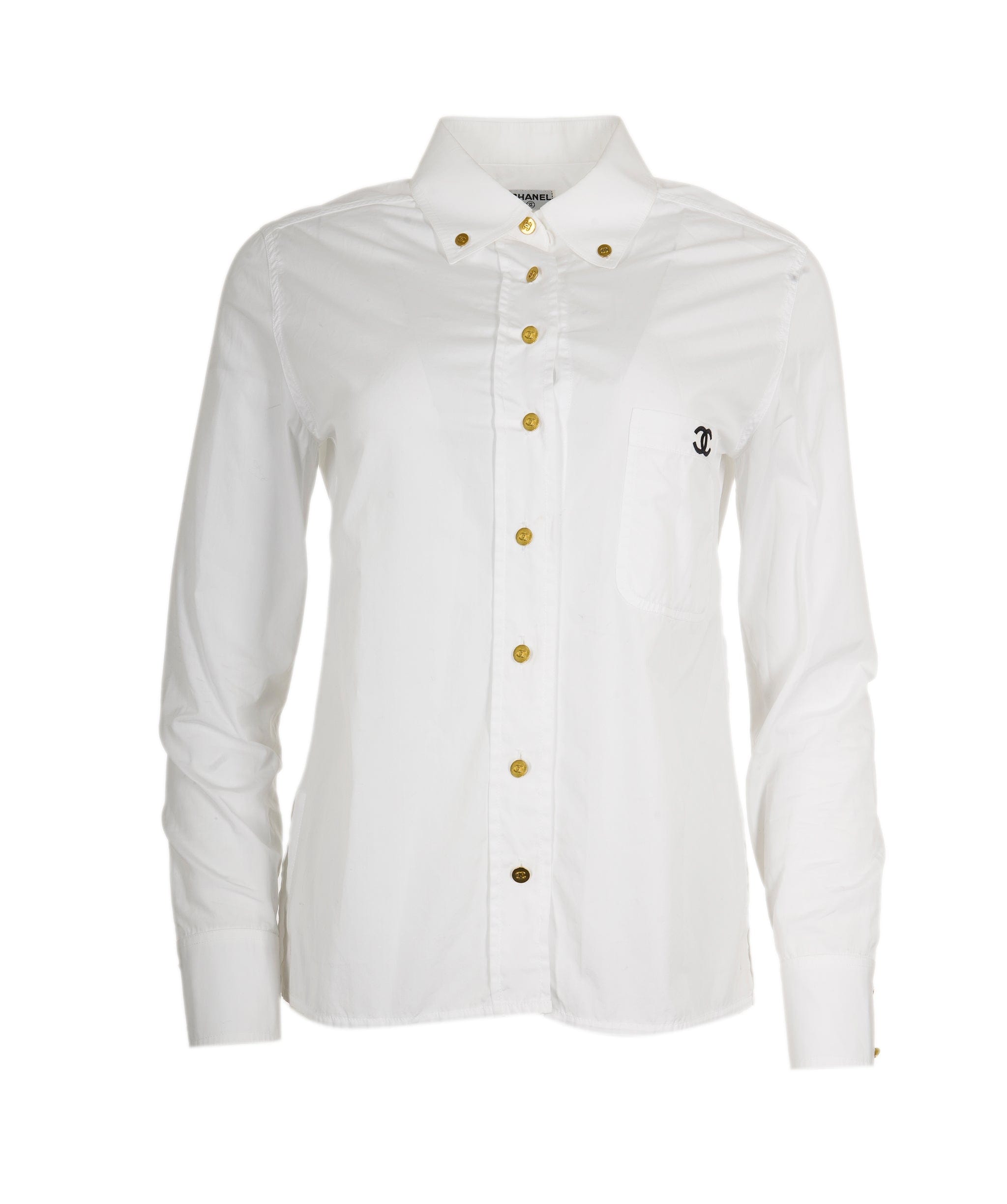 Chanel Chanel CC Pocket Button Down Shirt White ASL9547