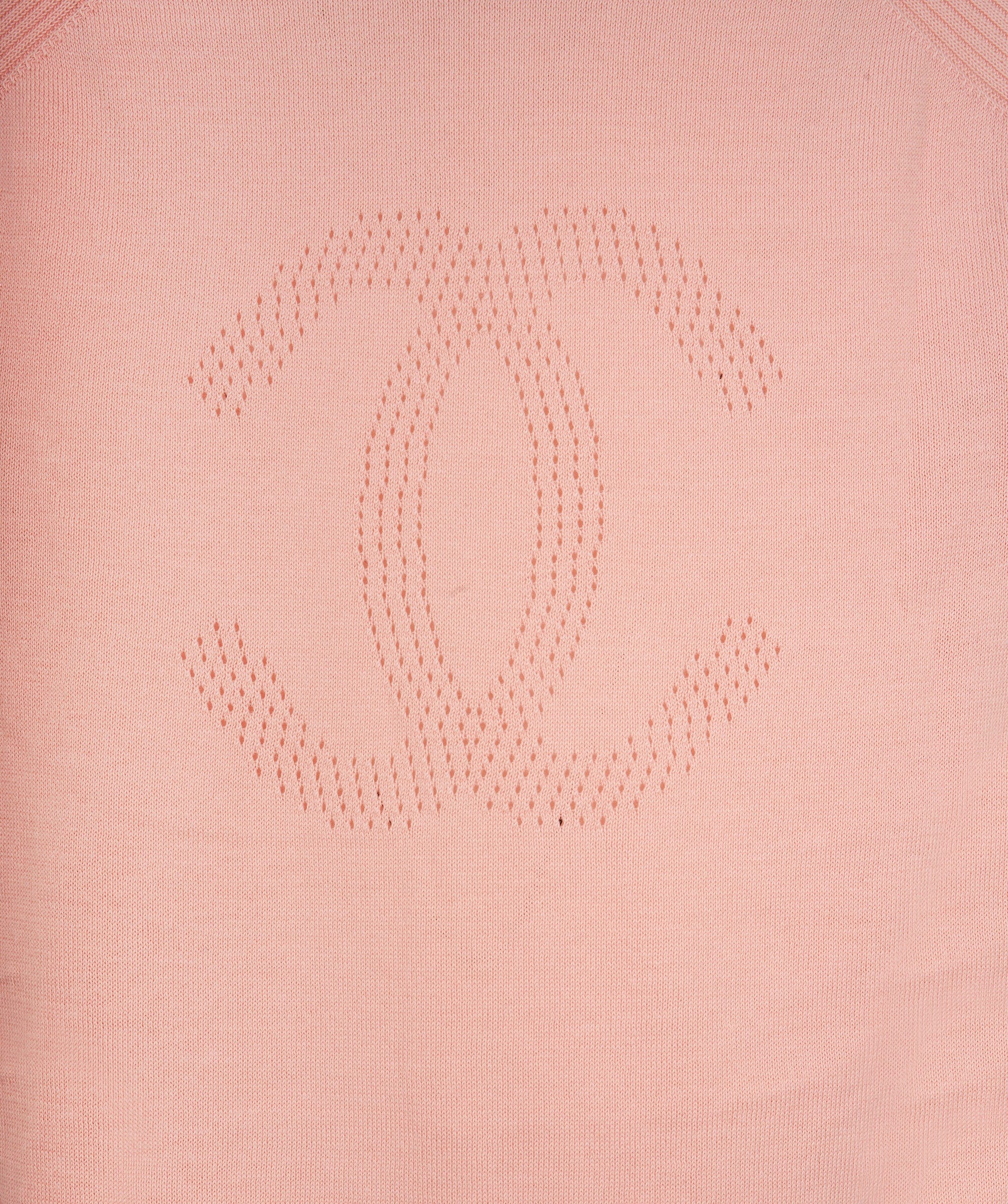 Chanel Chanel CC Punching logo Knit Top Pink ASL8610