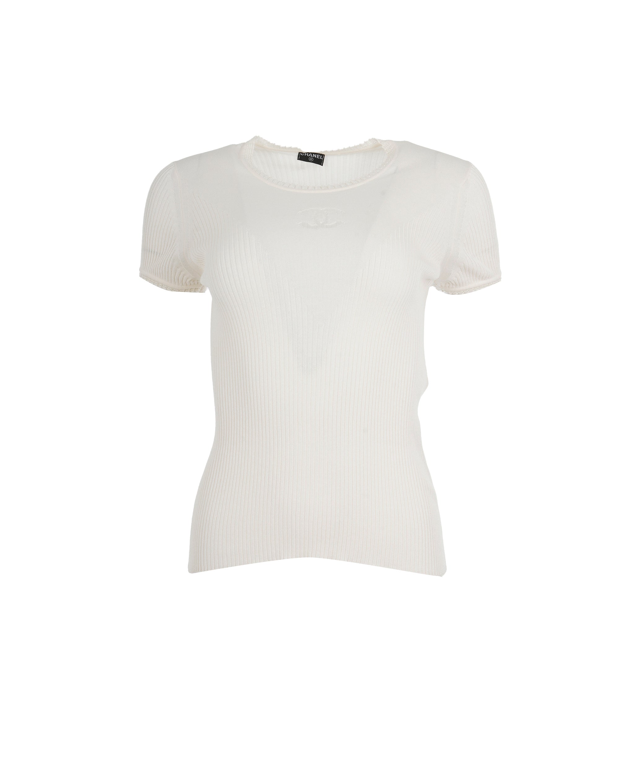 Chanel Chanel CC See-through Logo Top White ASL9550